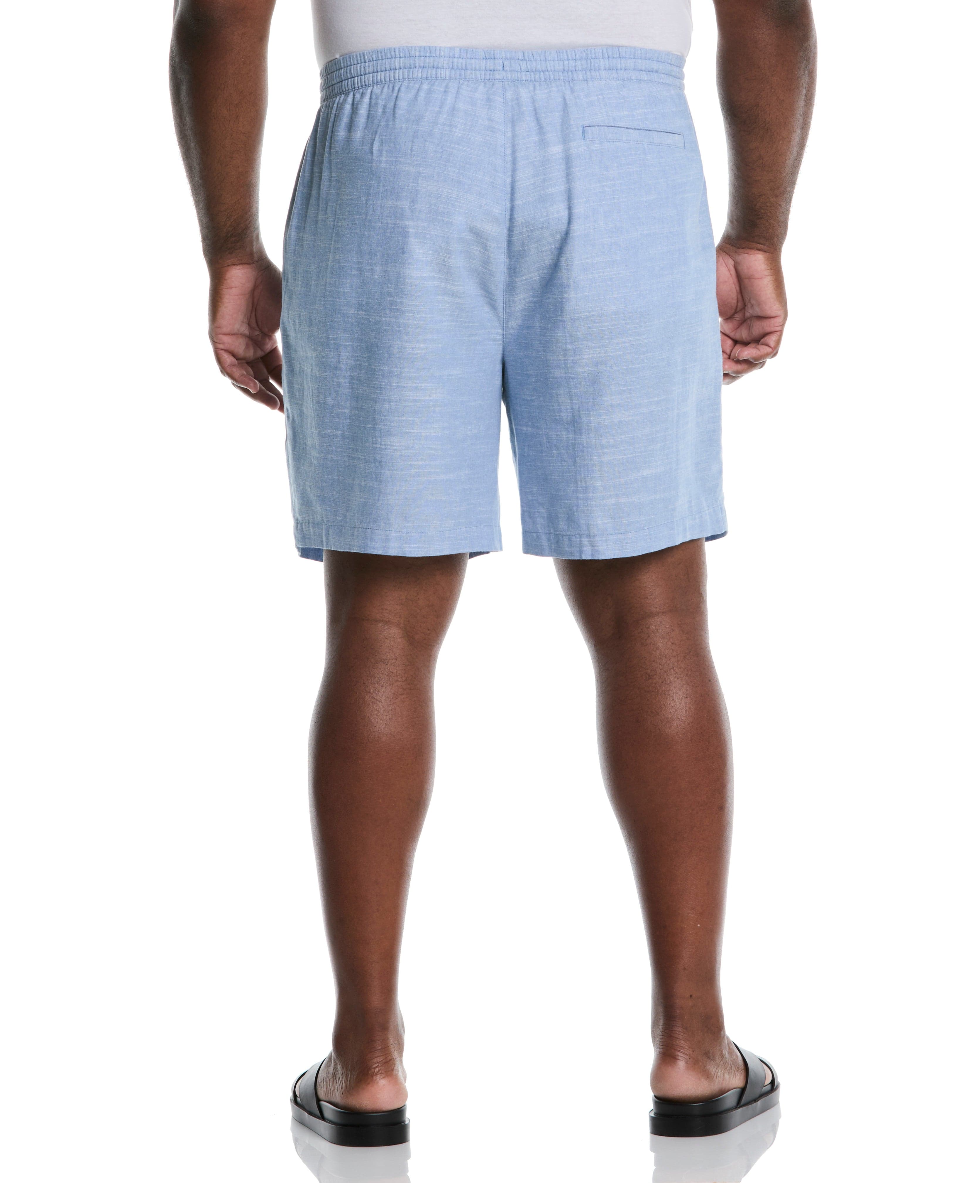 Big & Tall Linen Blend 7 1/2" Cross Dyed Slub Short