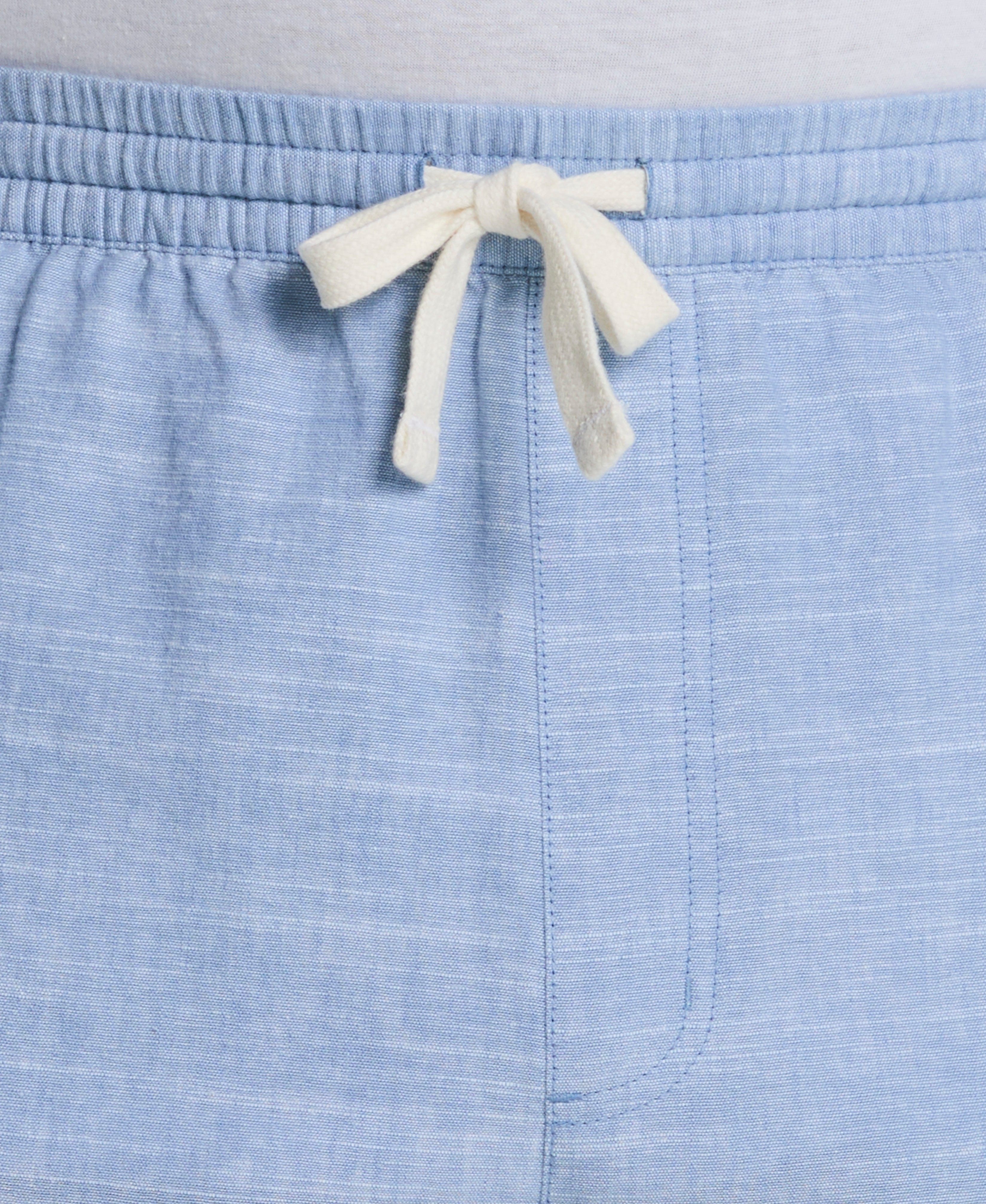 Big & Tall Linen Blend 7 1/2" Cross Dyed Slub Short
