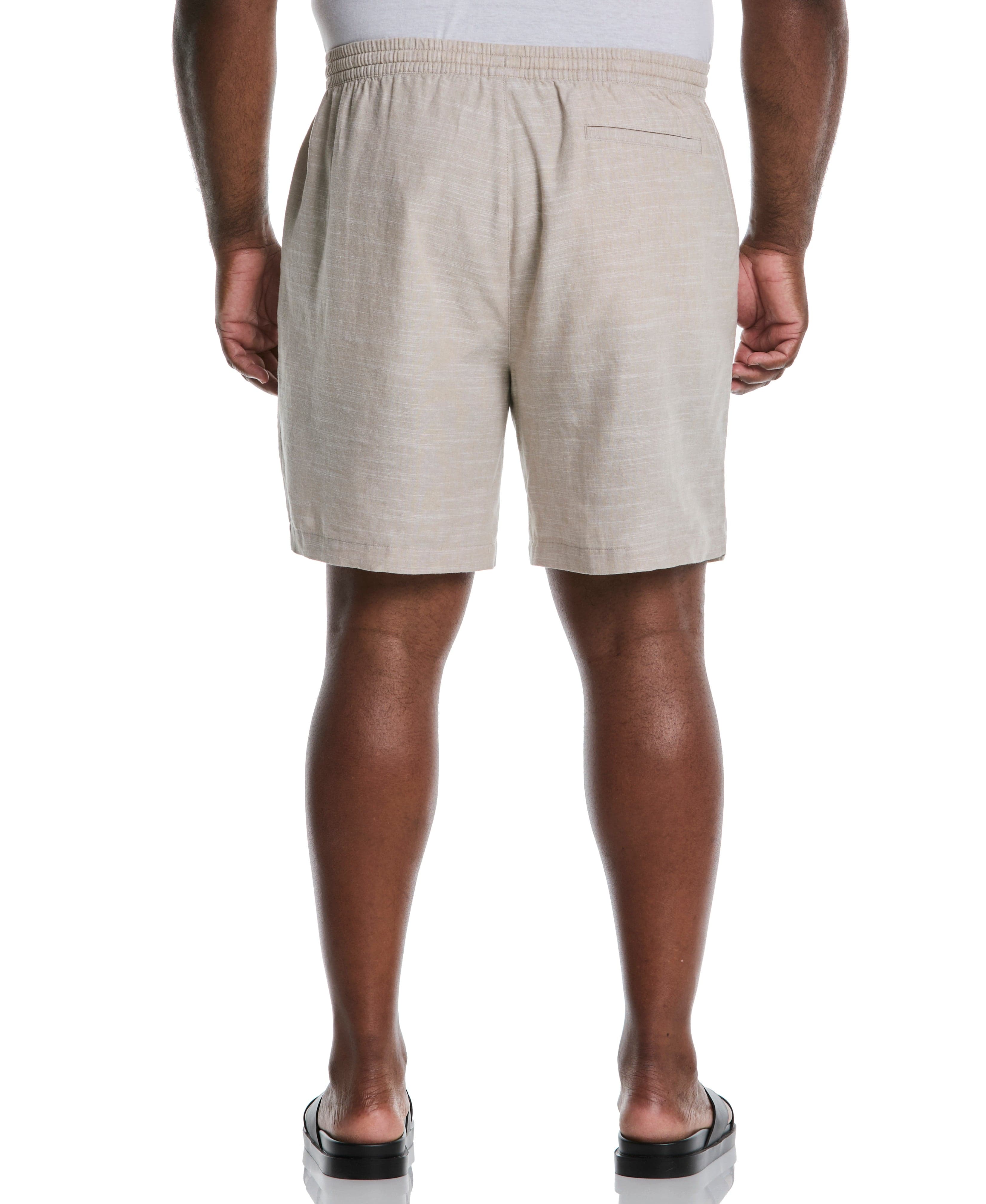 Big & Tall Linen Blend 7 1/2" Cross Dyed Slub Short