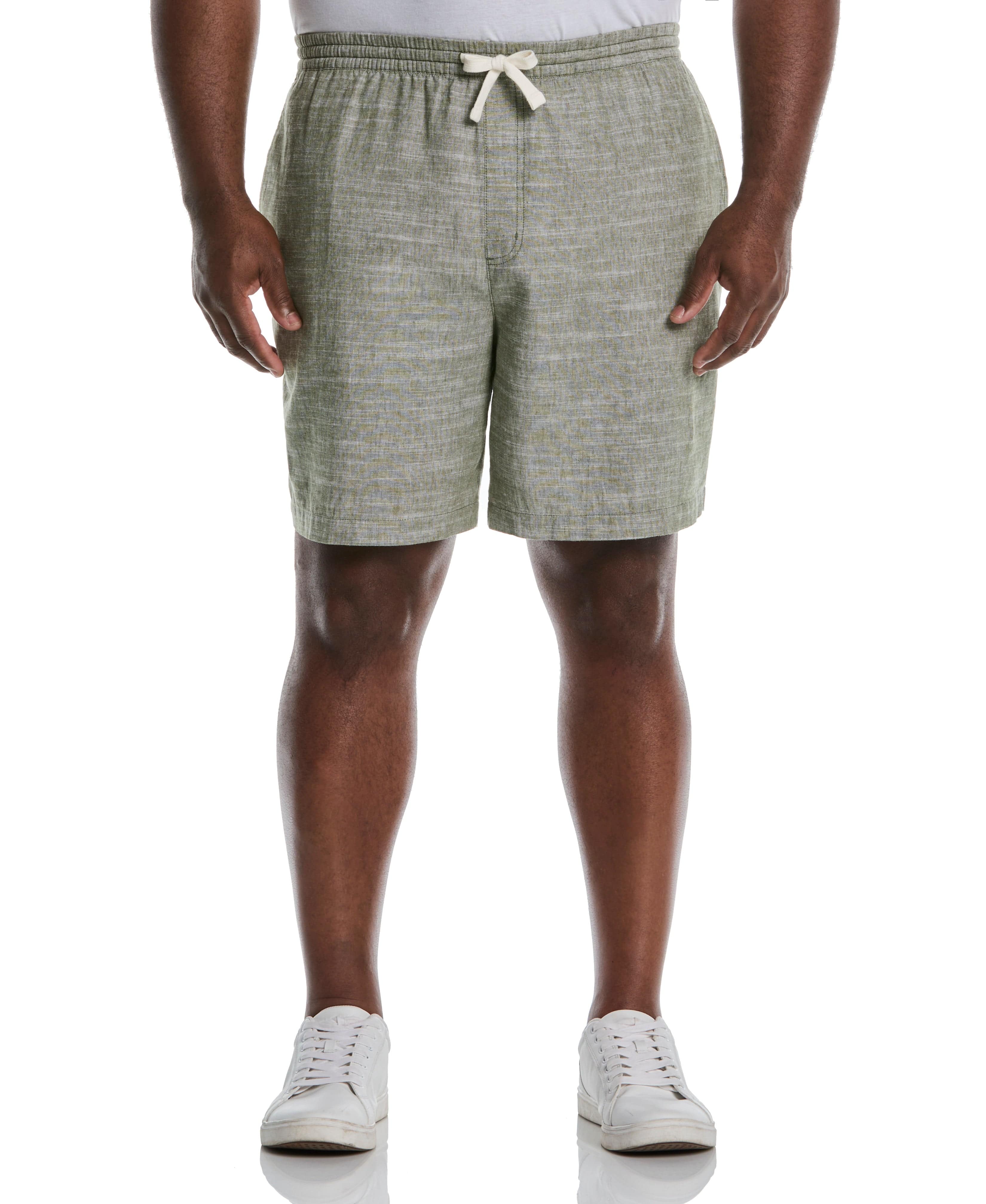 Big & Tall Linen Blend 7 1/2" Cross Dyed Slub Short