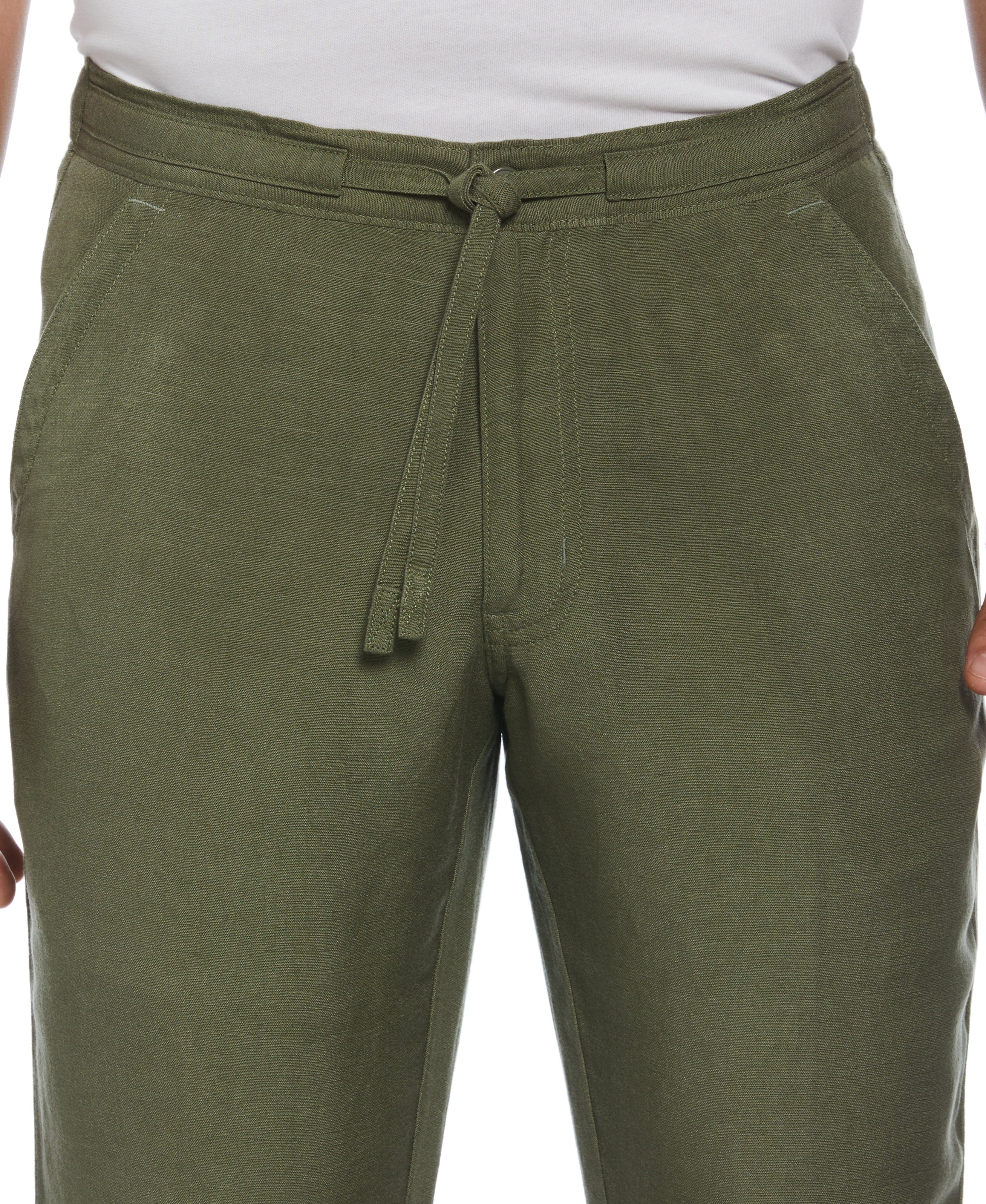 Linen-Blend Core Drawstring Pants