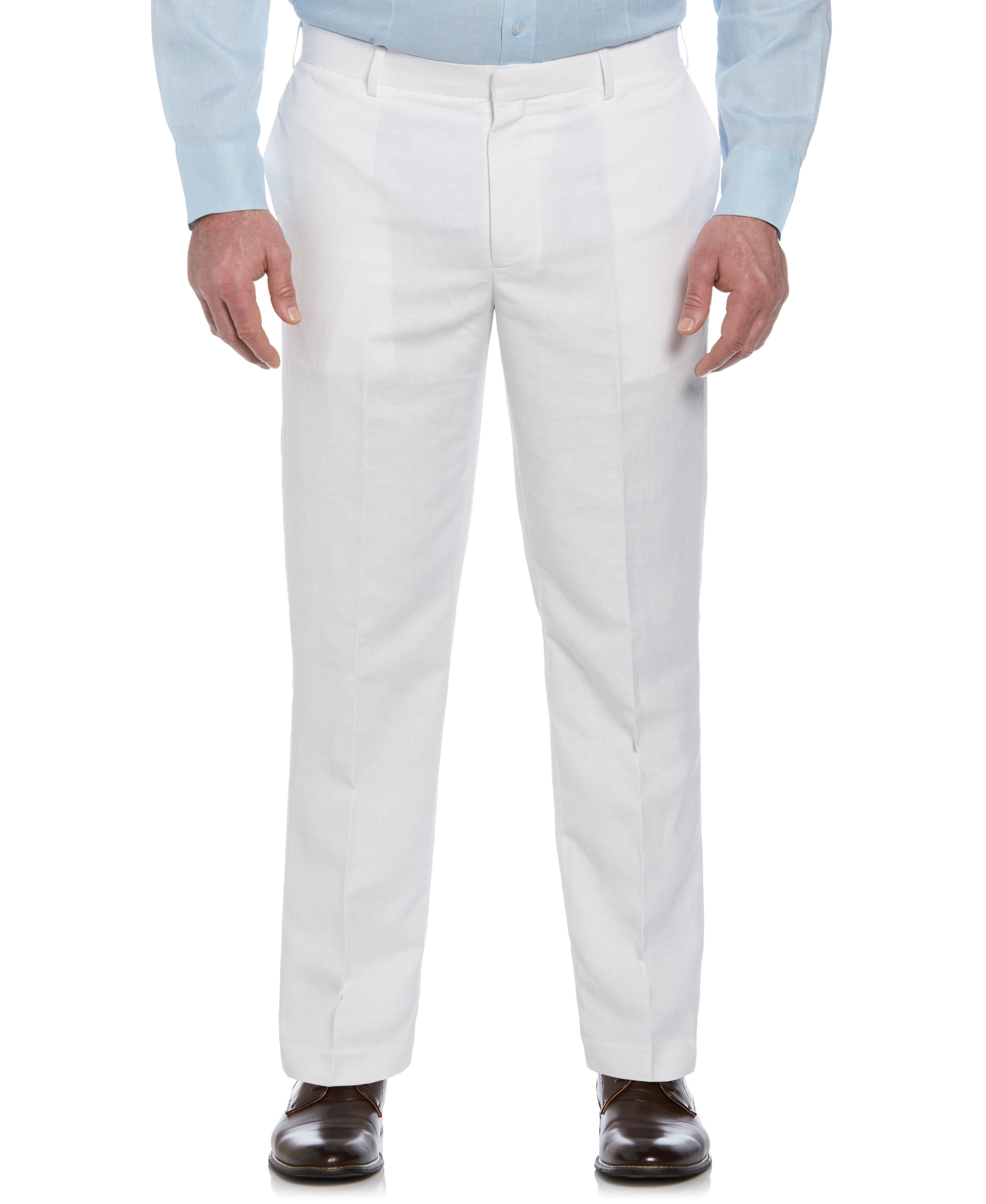 Big & Tall Linen-Blend Flat Front Pants
