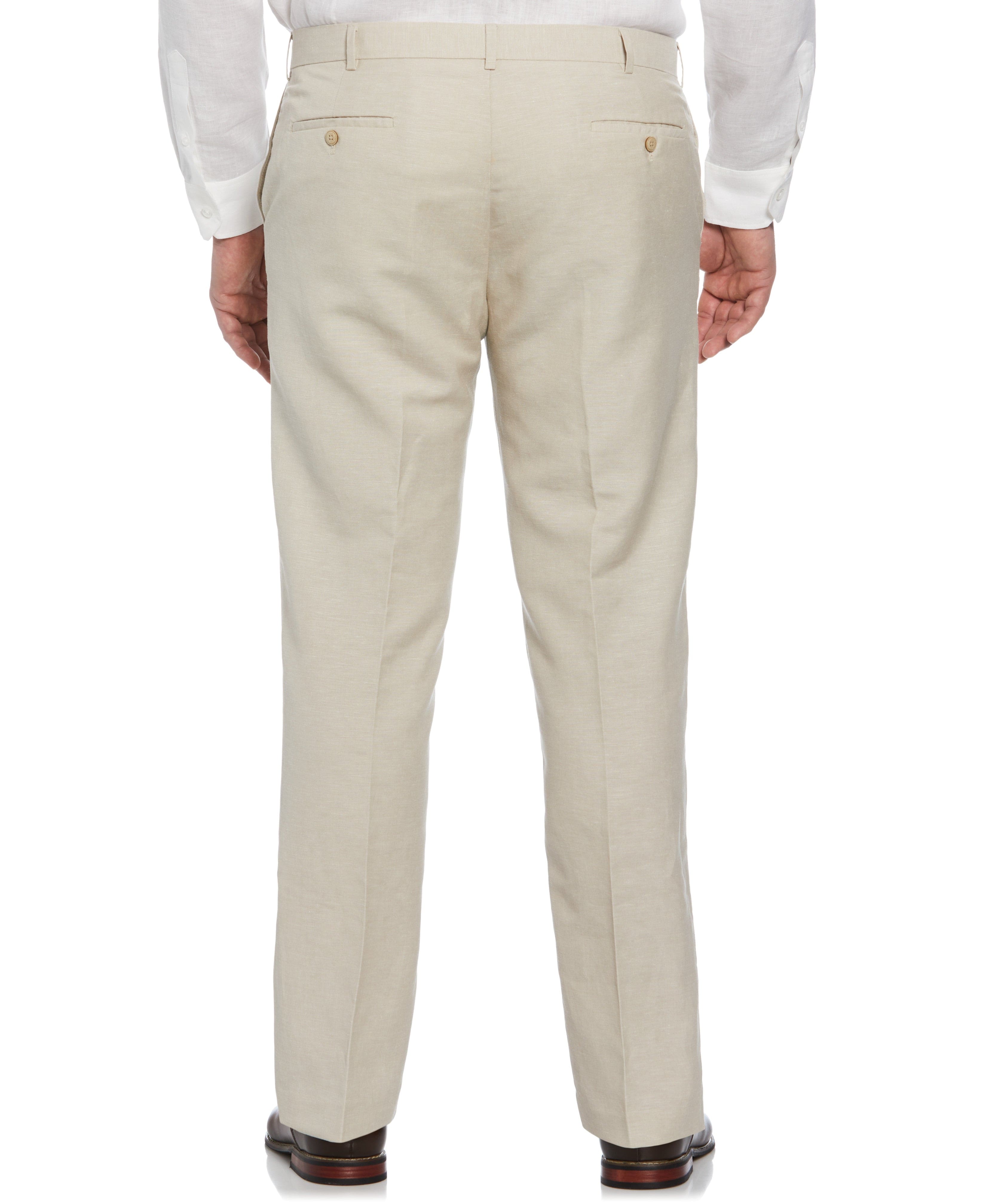 Big & Tall Linen-Blend Flat Front Pants