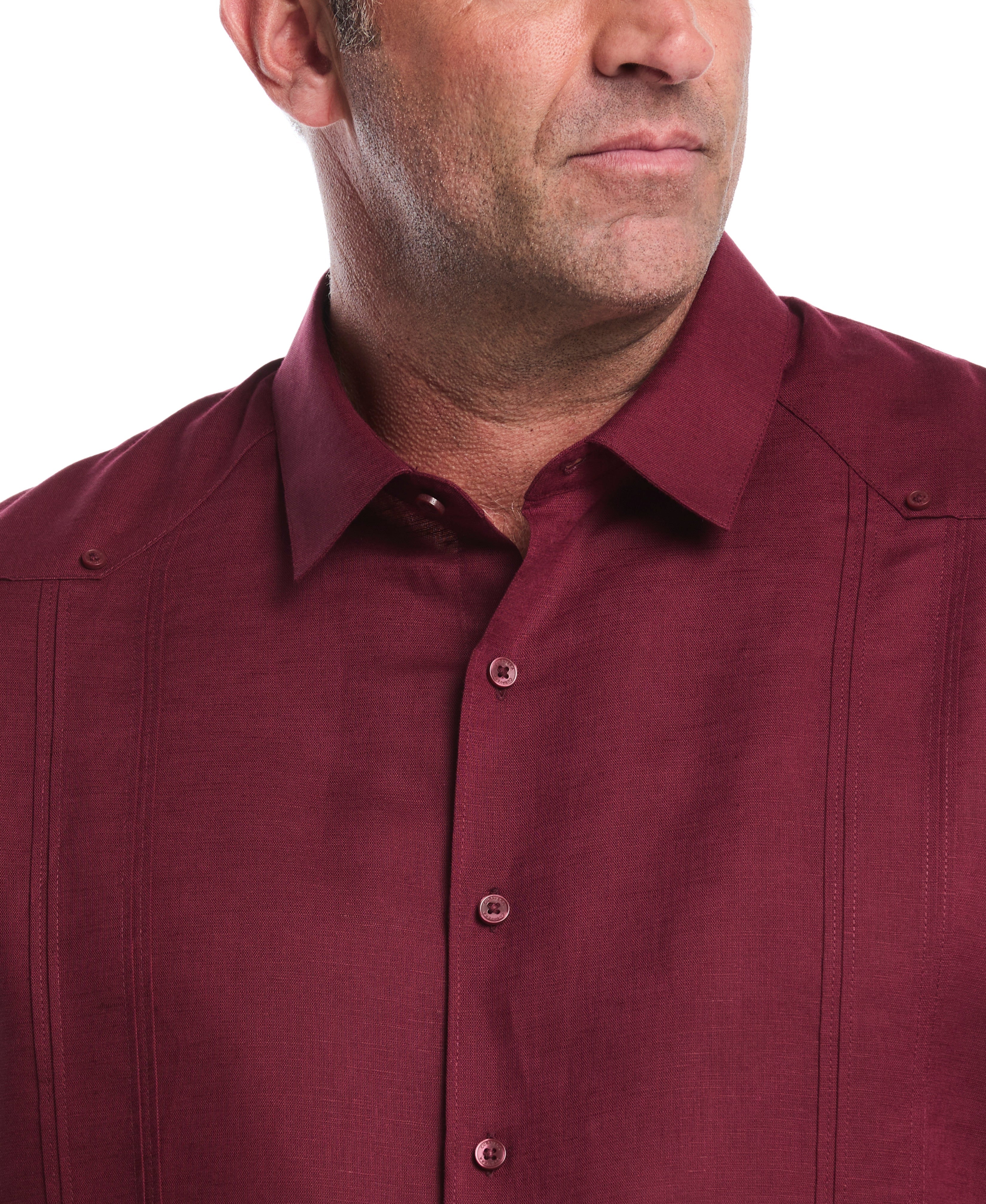 Big & Tall Linen Blend No-Pocket Guayabera Shirt