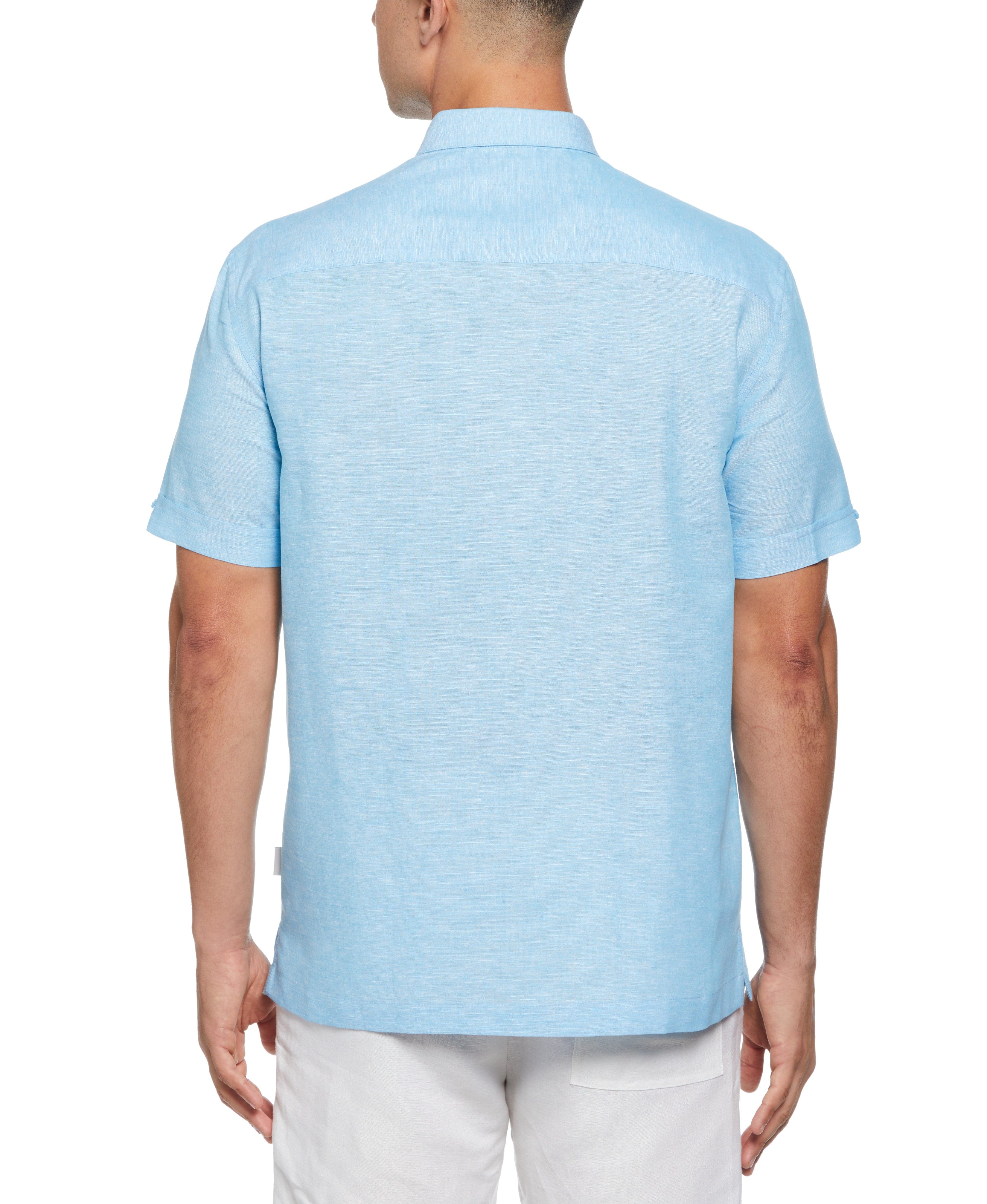 Big & Tall Linen Blend Pintuck Embroidery Shirt
