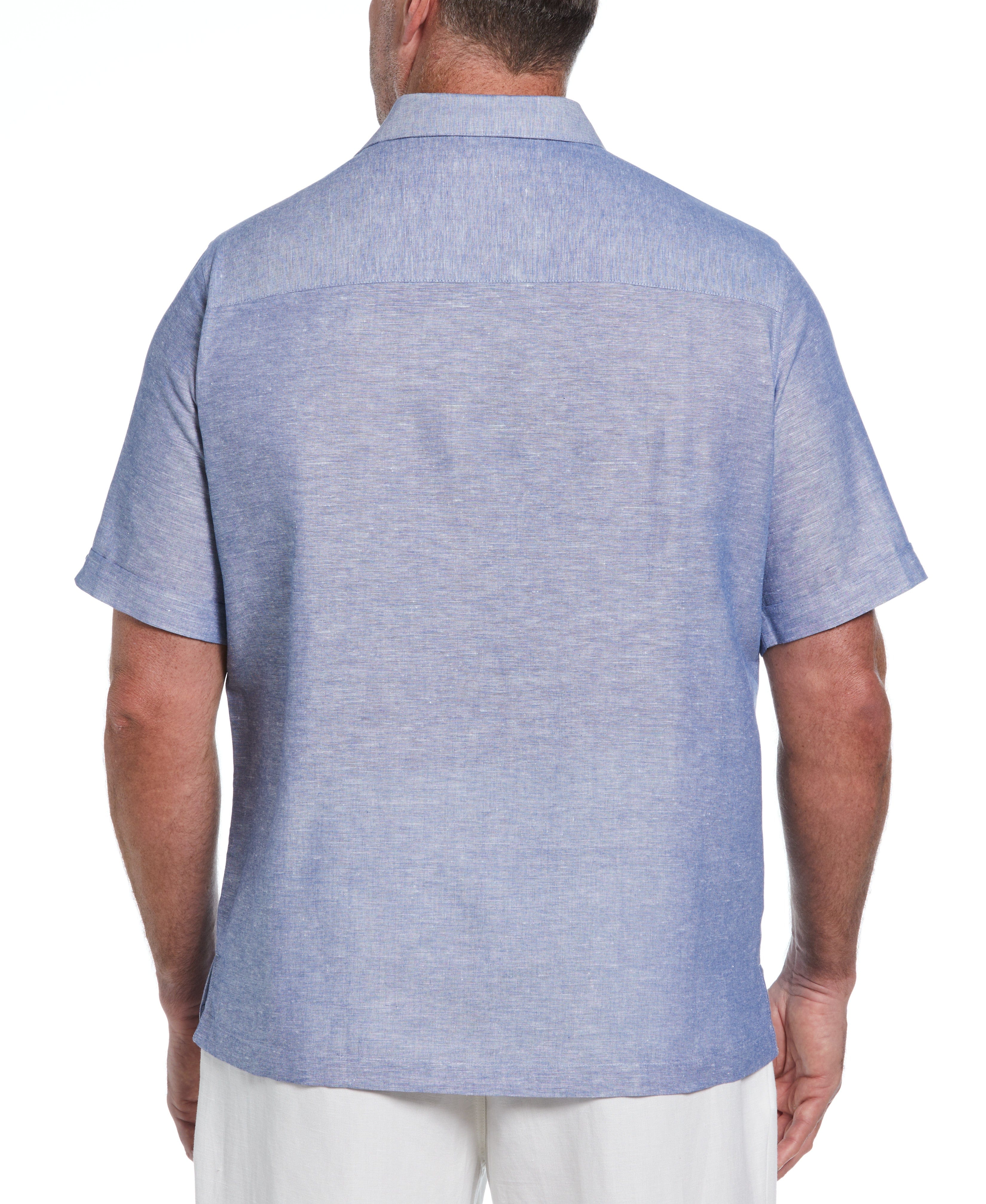 Big & Tall Linen Blend Textured Panel Shirt