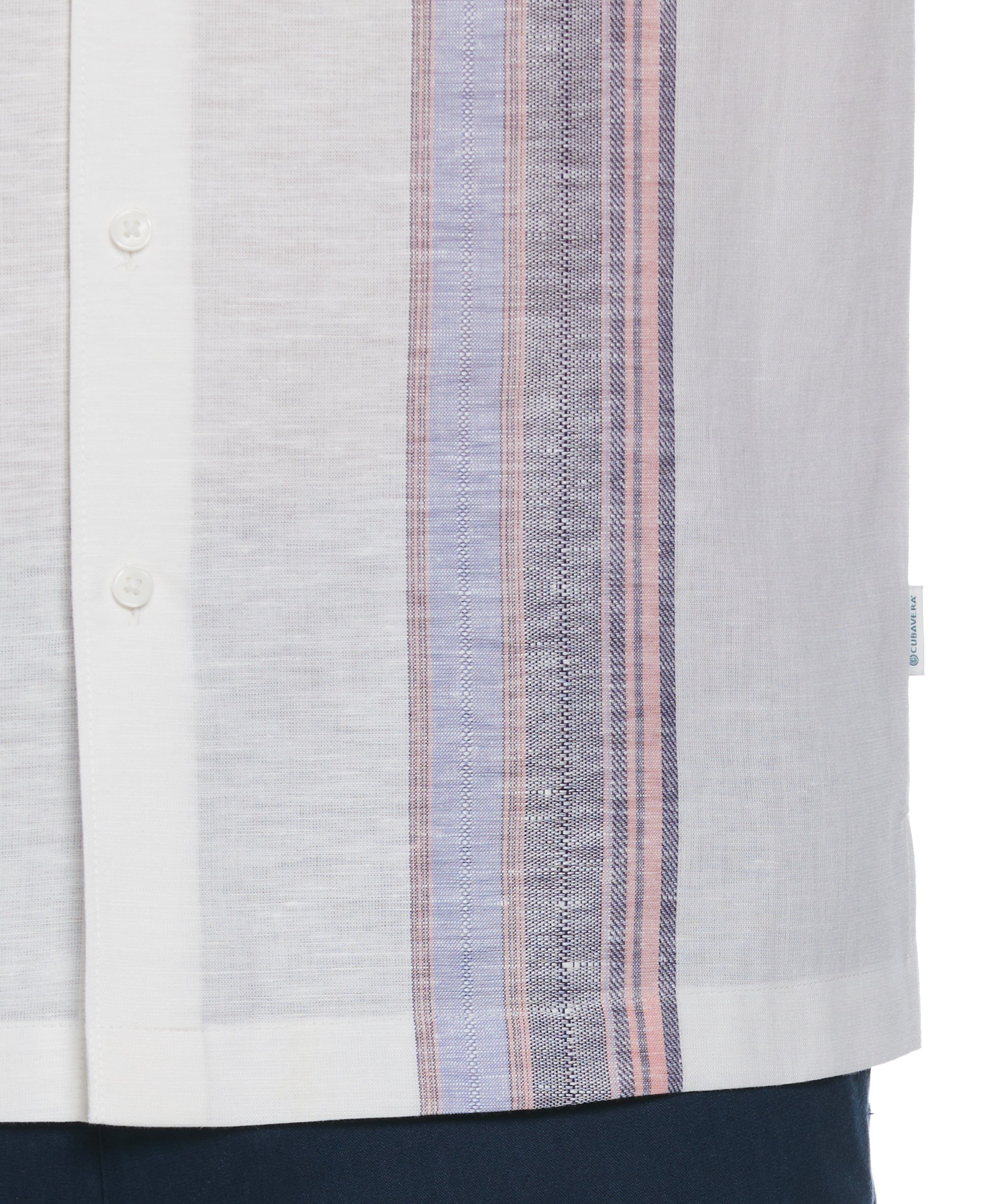 Big & Tall Linen Blend Yarn Dye Panel Shirt