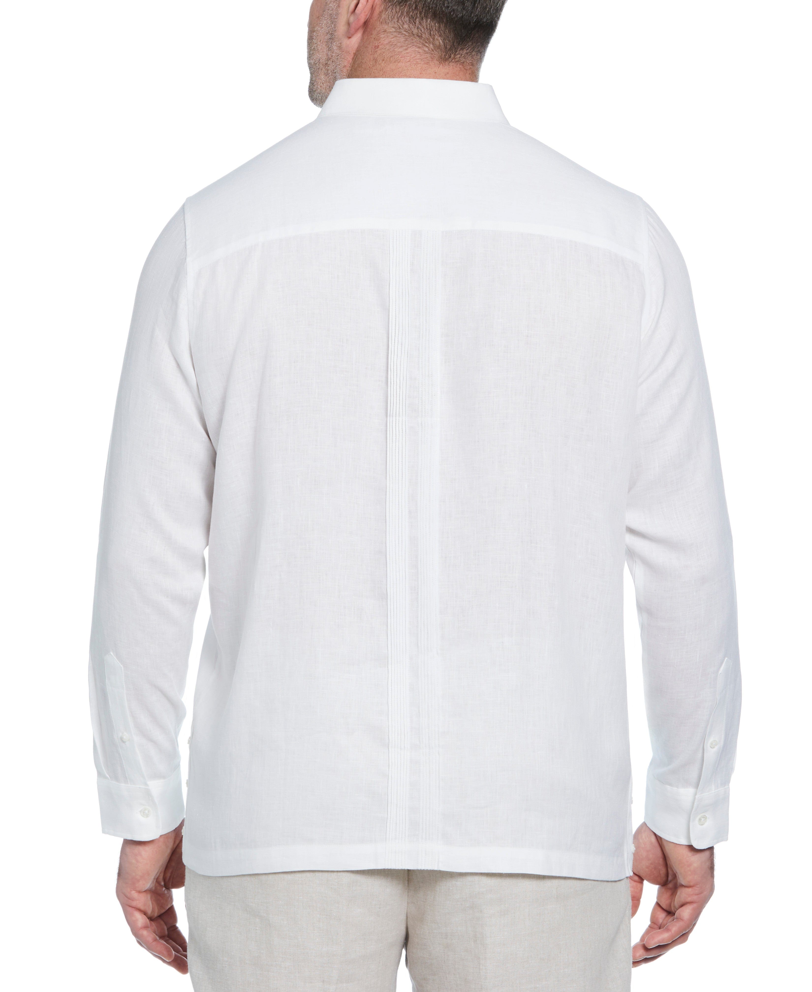 Big & Tall Linen Multi Pintuck Guayabera Shirt