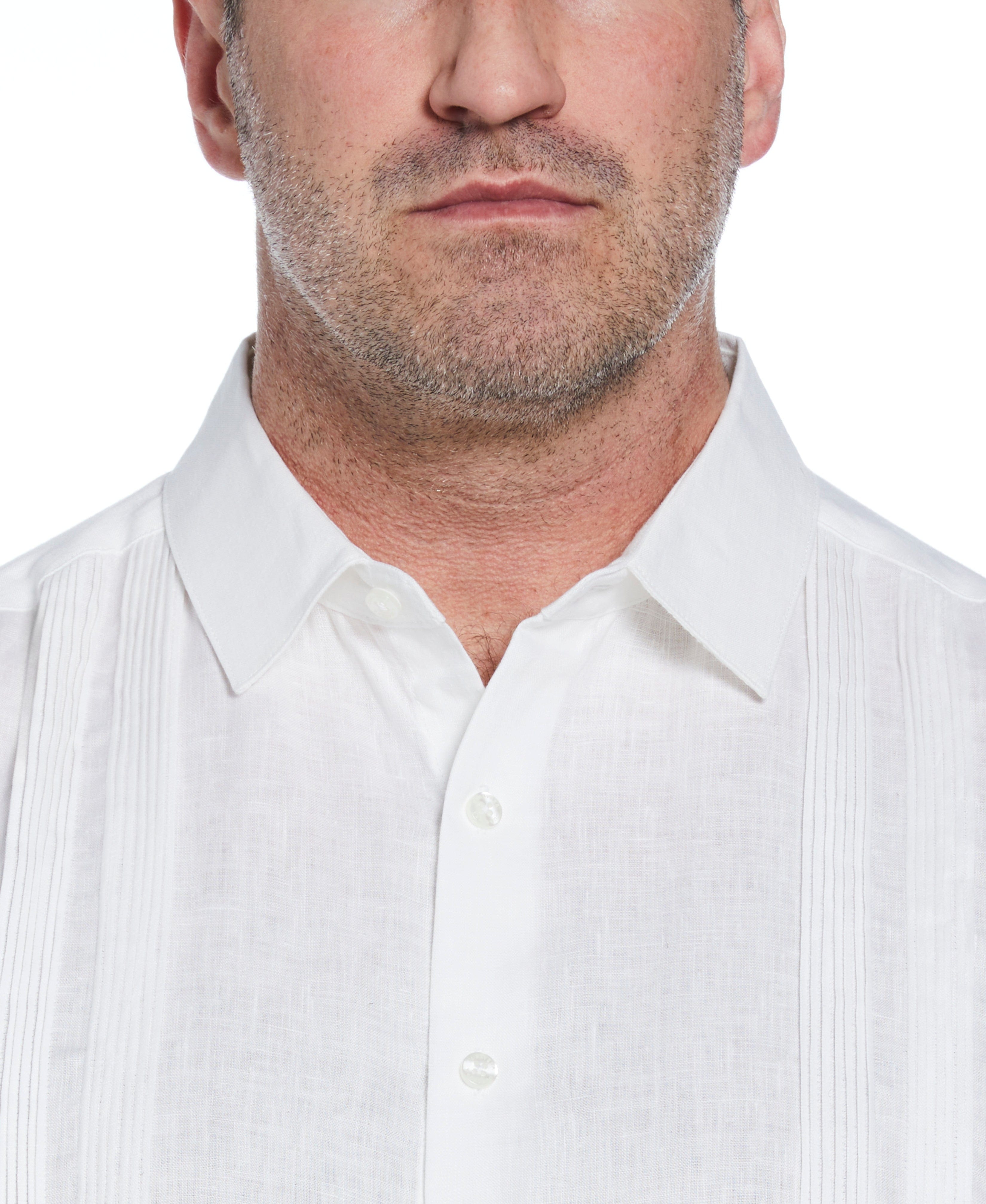 Big & Tall Linen Multi Pintuck Guayabera Shirt
