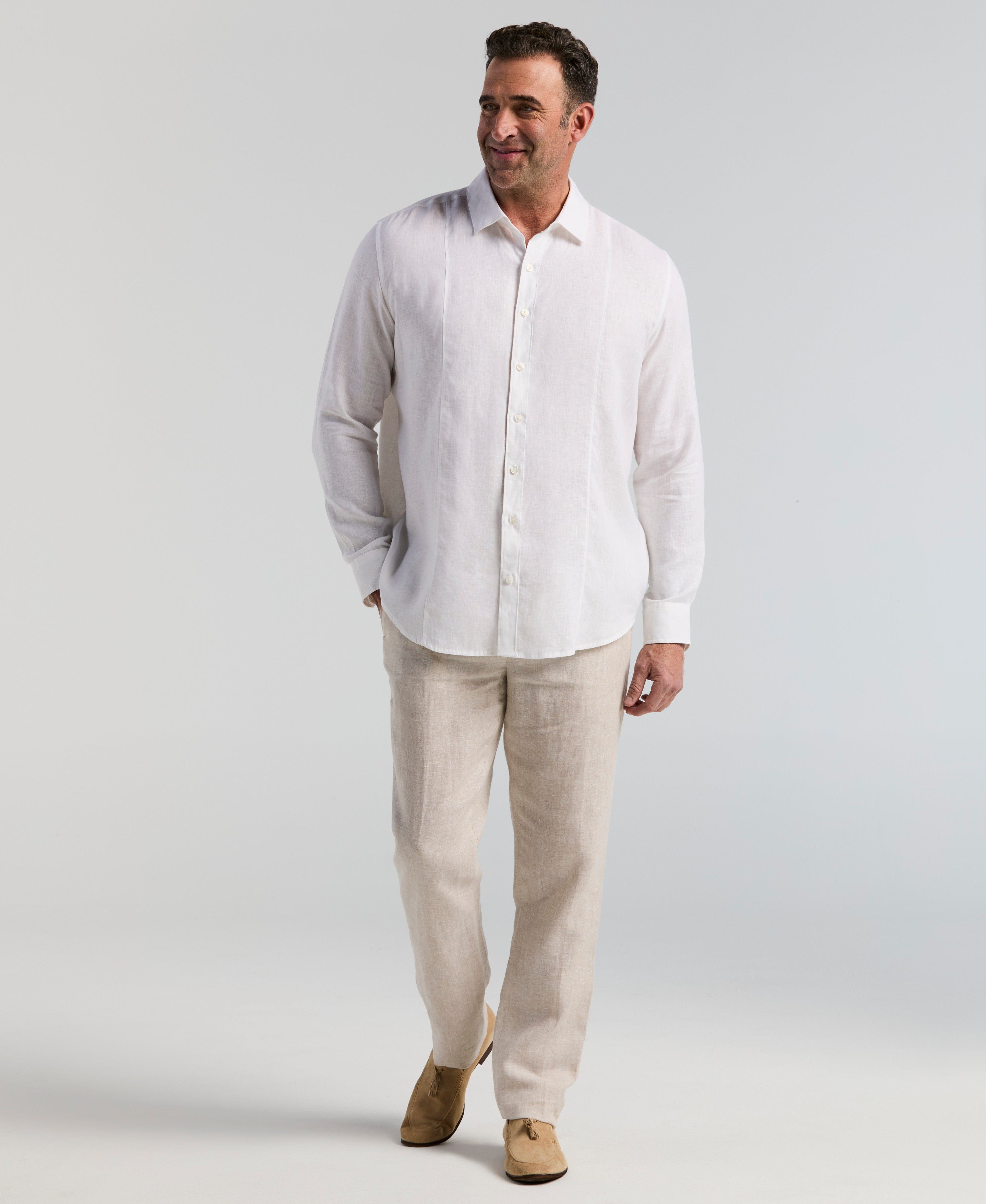 Big & Tall Solid Linen Sport Shirt