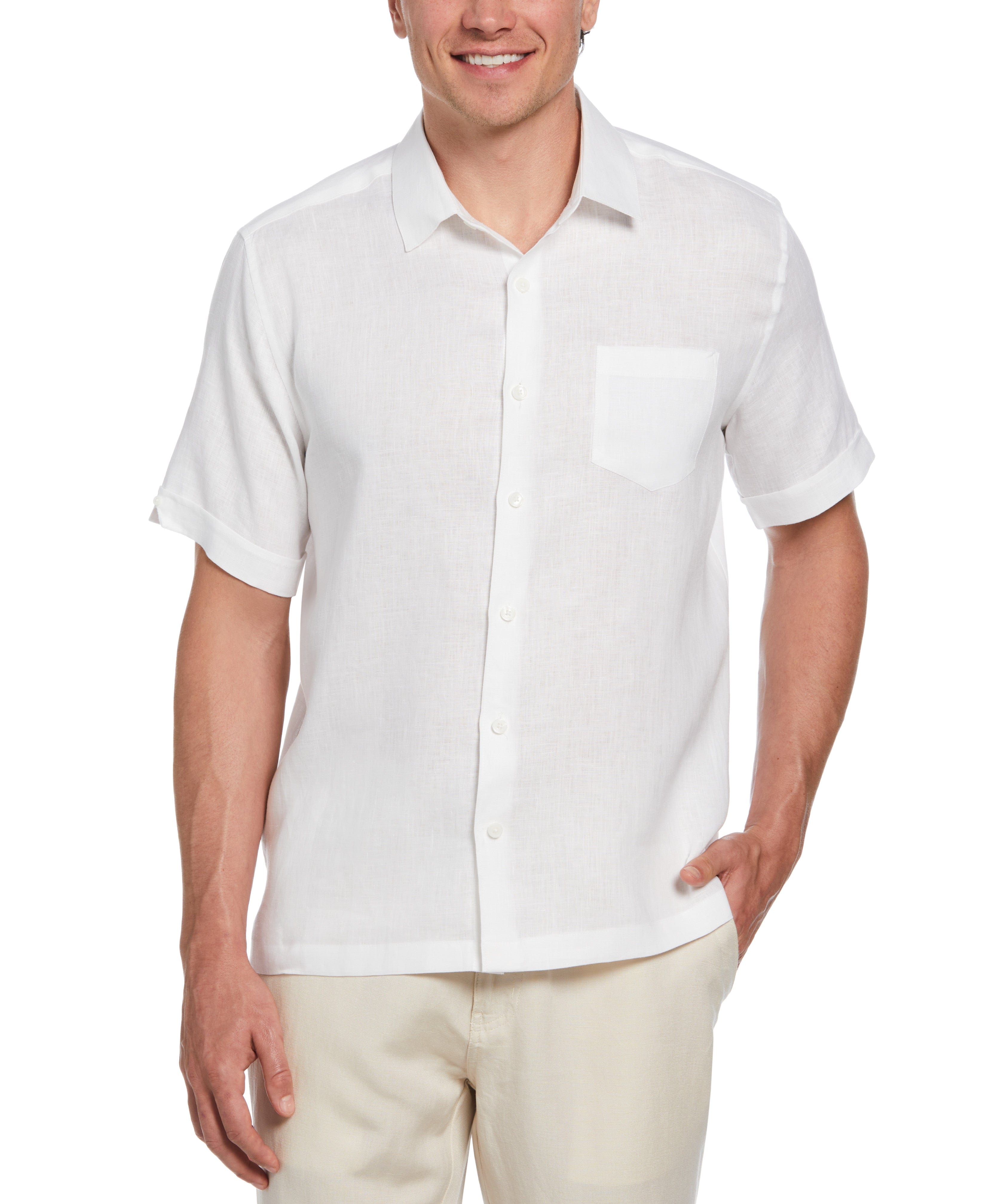 Big & Tall Travelselect™ Linen-Blend One Pocket Shirt