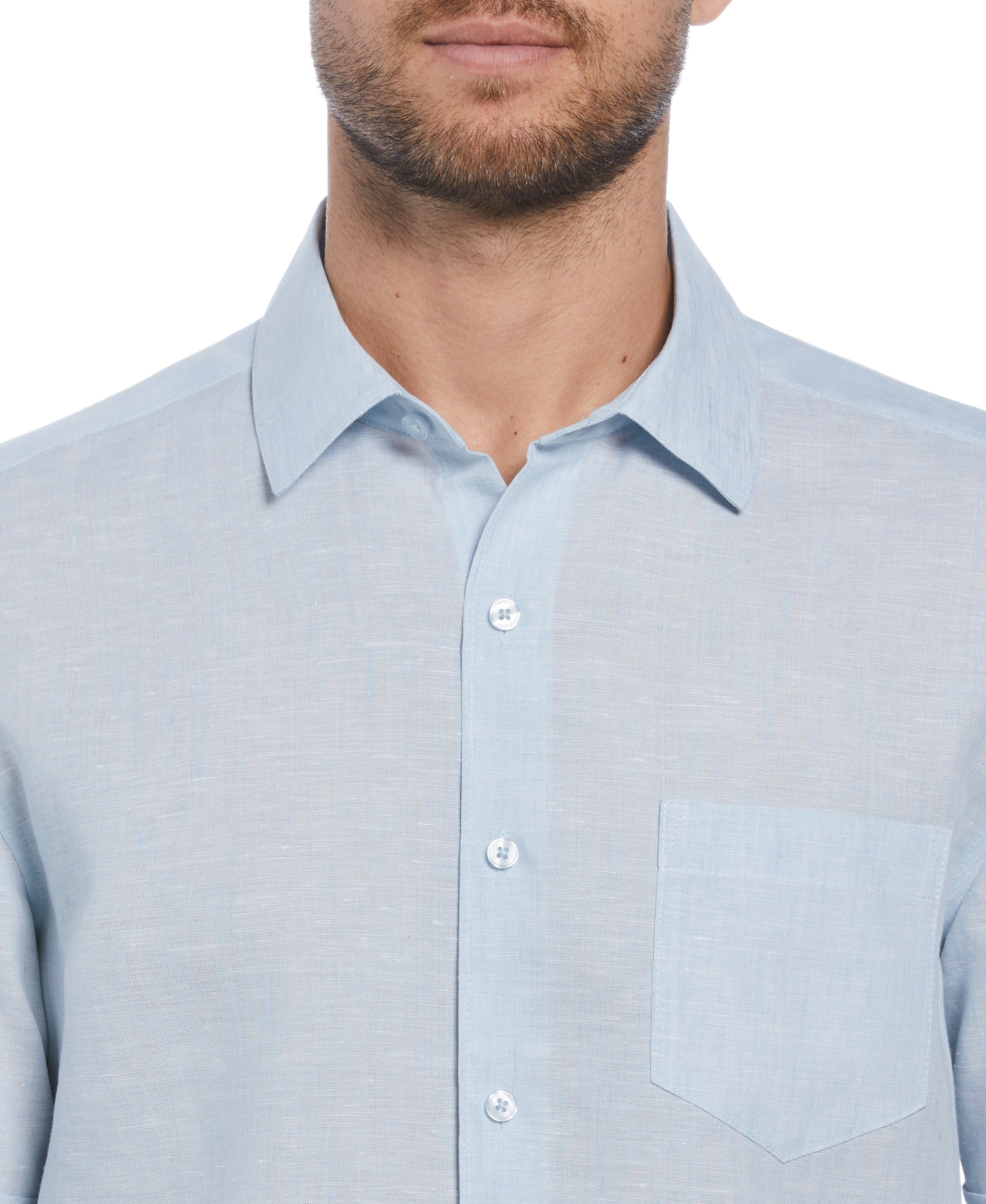 TravelSelect™ Linen-Blend One Pocket Shirt