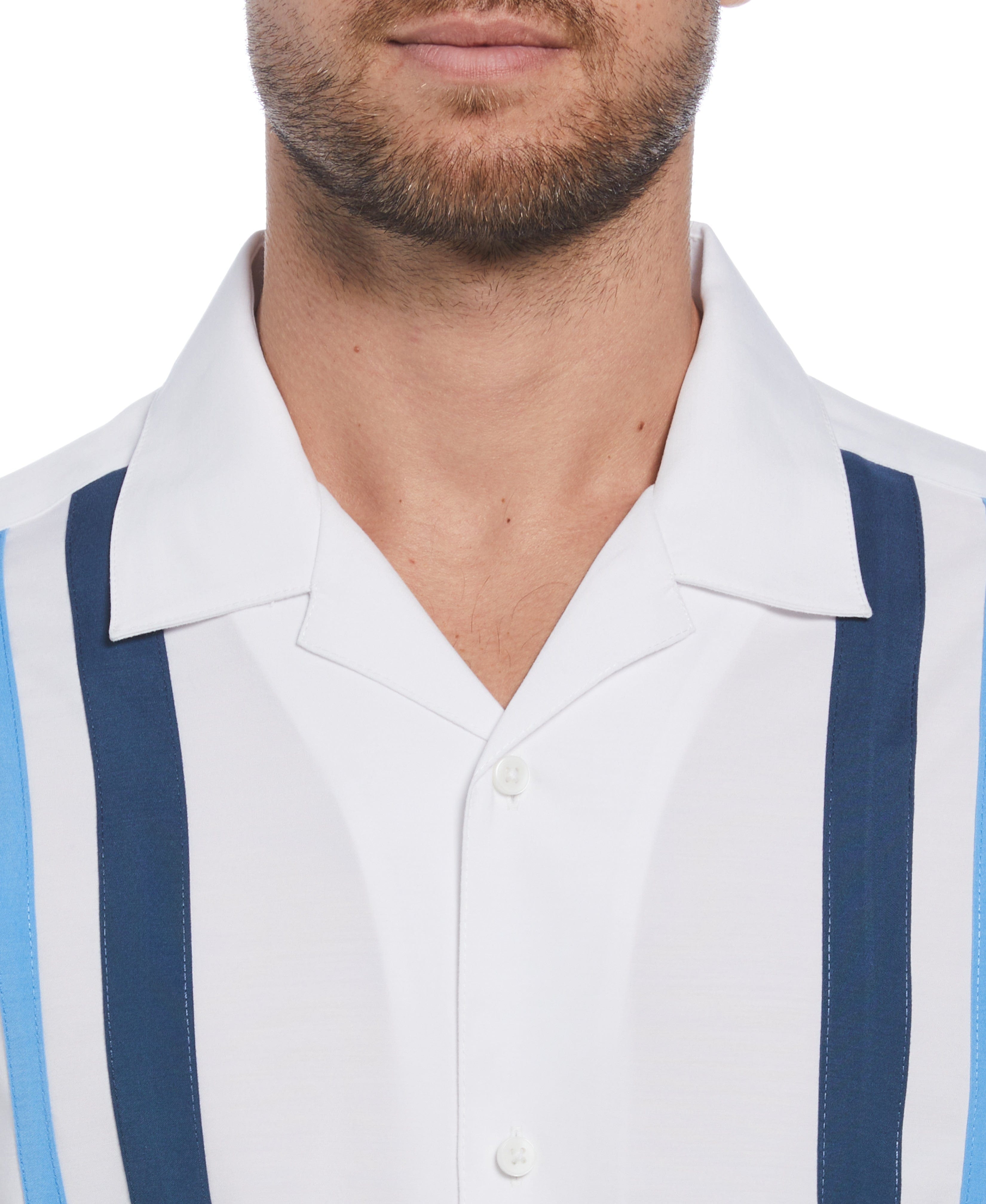 Camp Collar Retro Panel Shirt