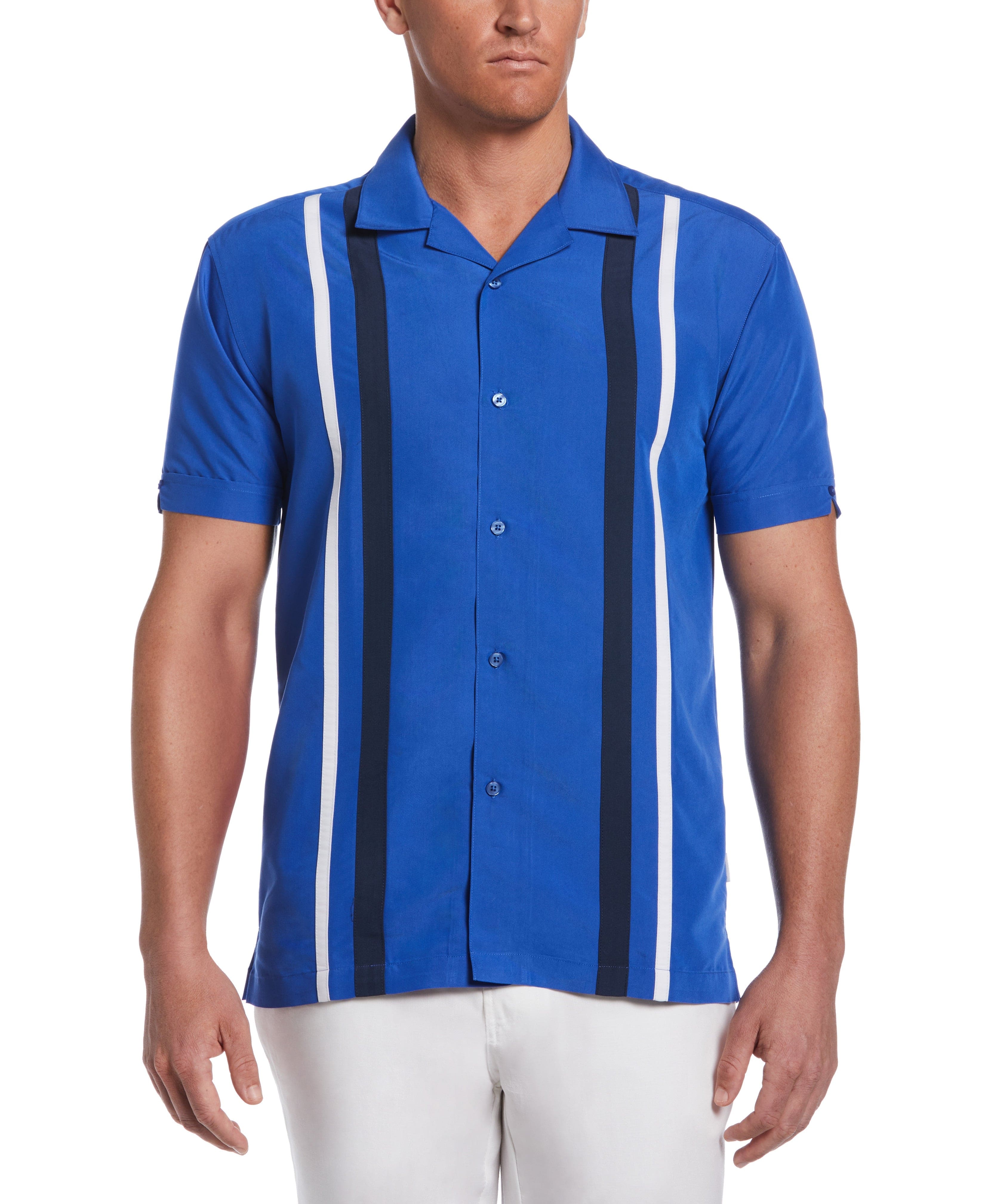 Camp Collar Retro Panel Shirt