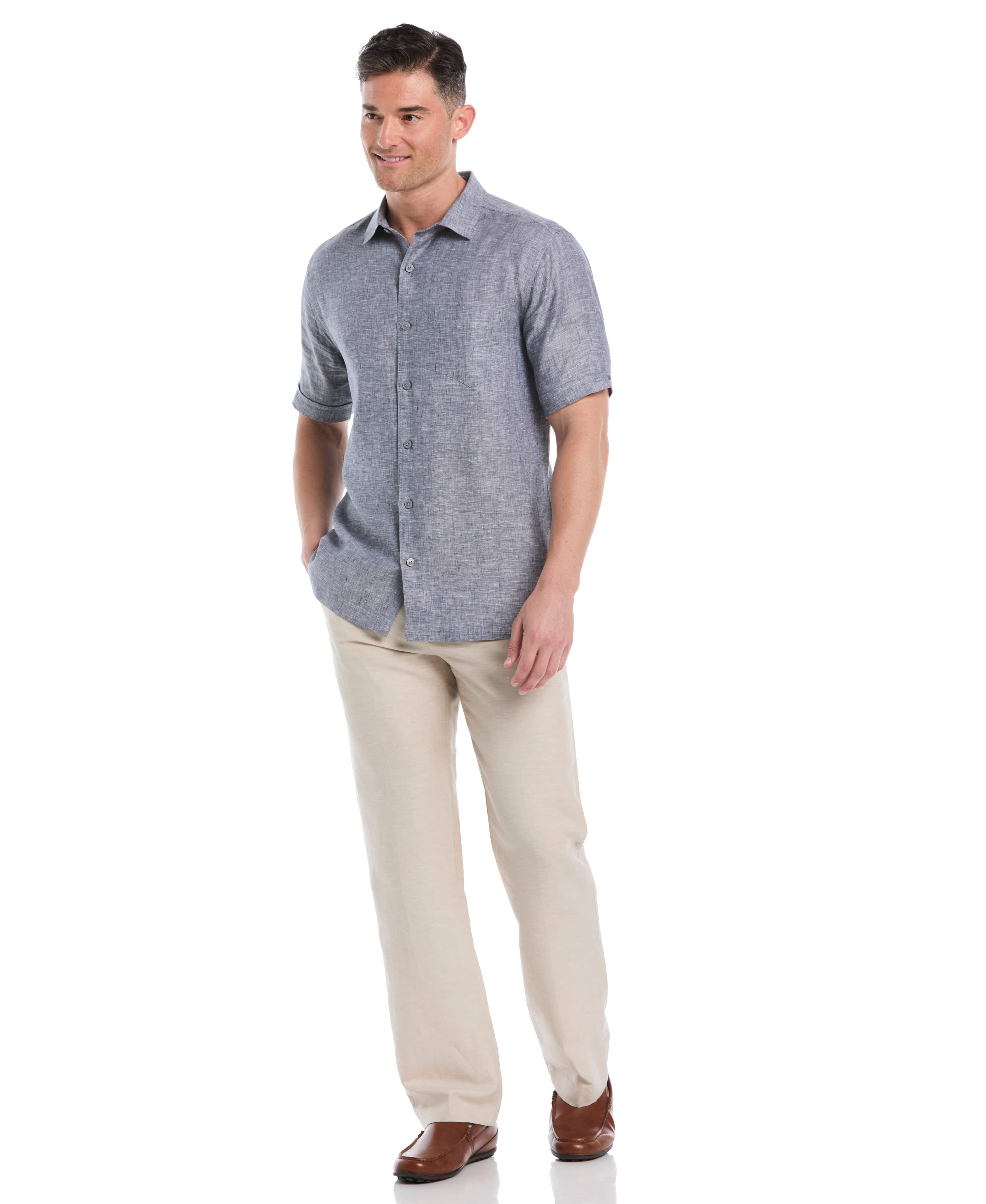 Classic Two-Tone Linen Shirt
