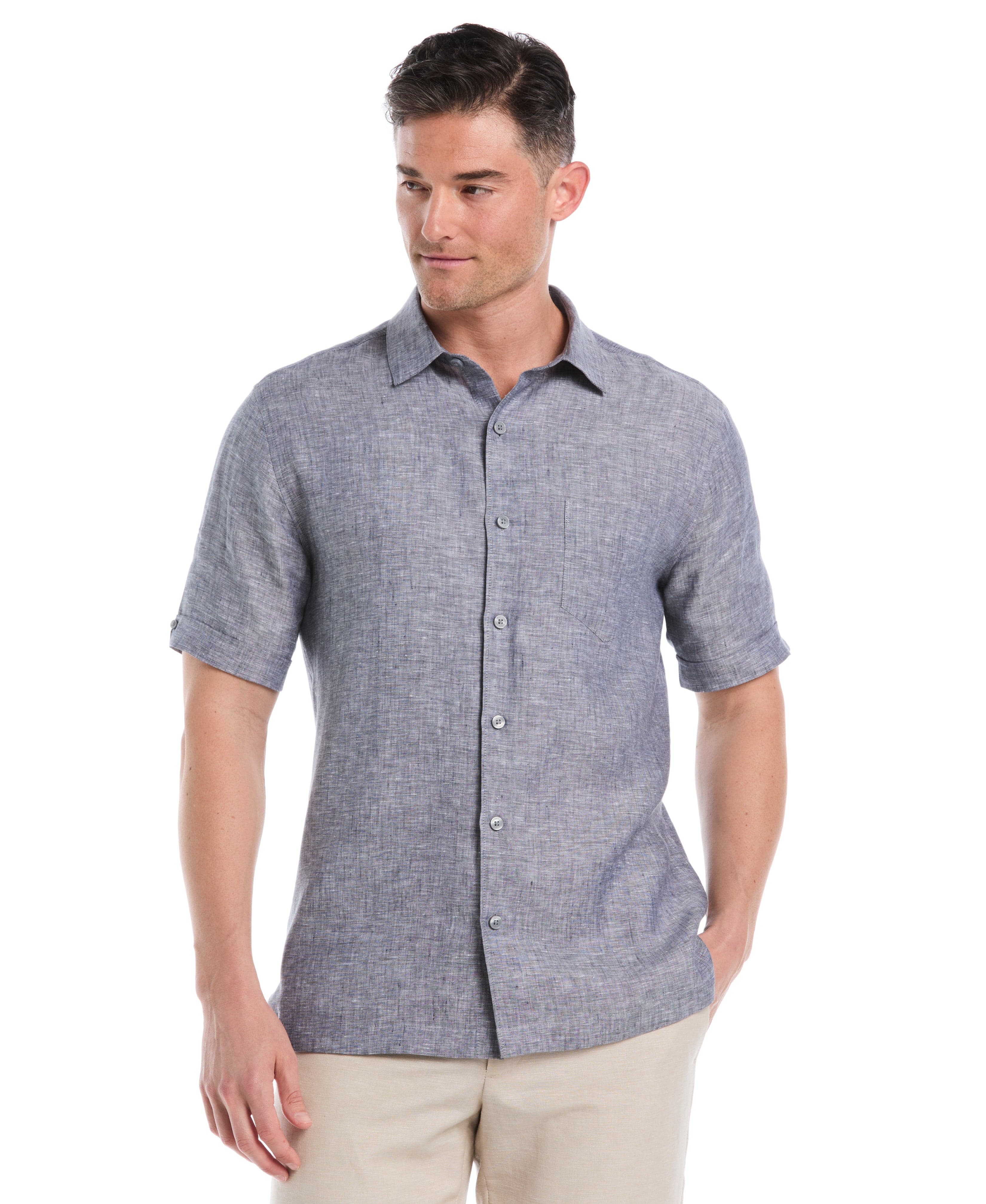 Classic Two-Tone Linen Shirt