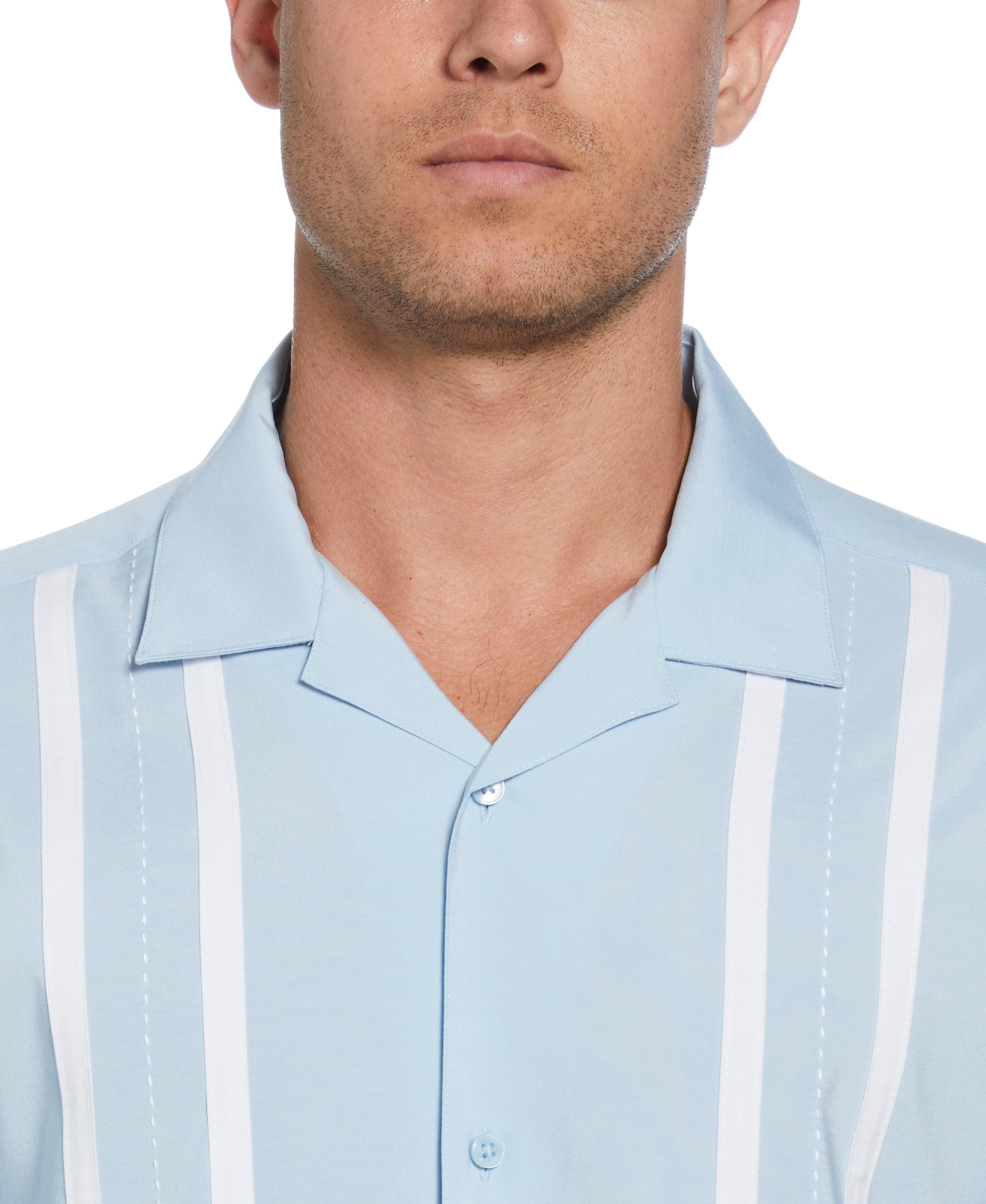 Contrast Panel Camp Collar Shirt