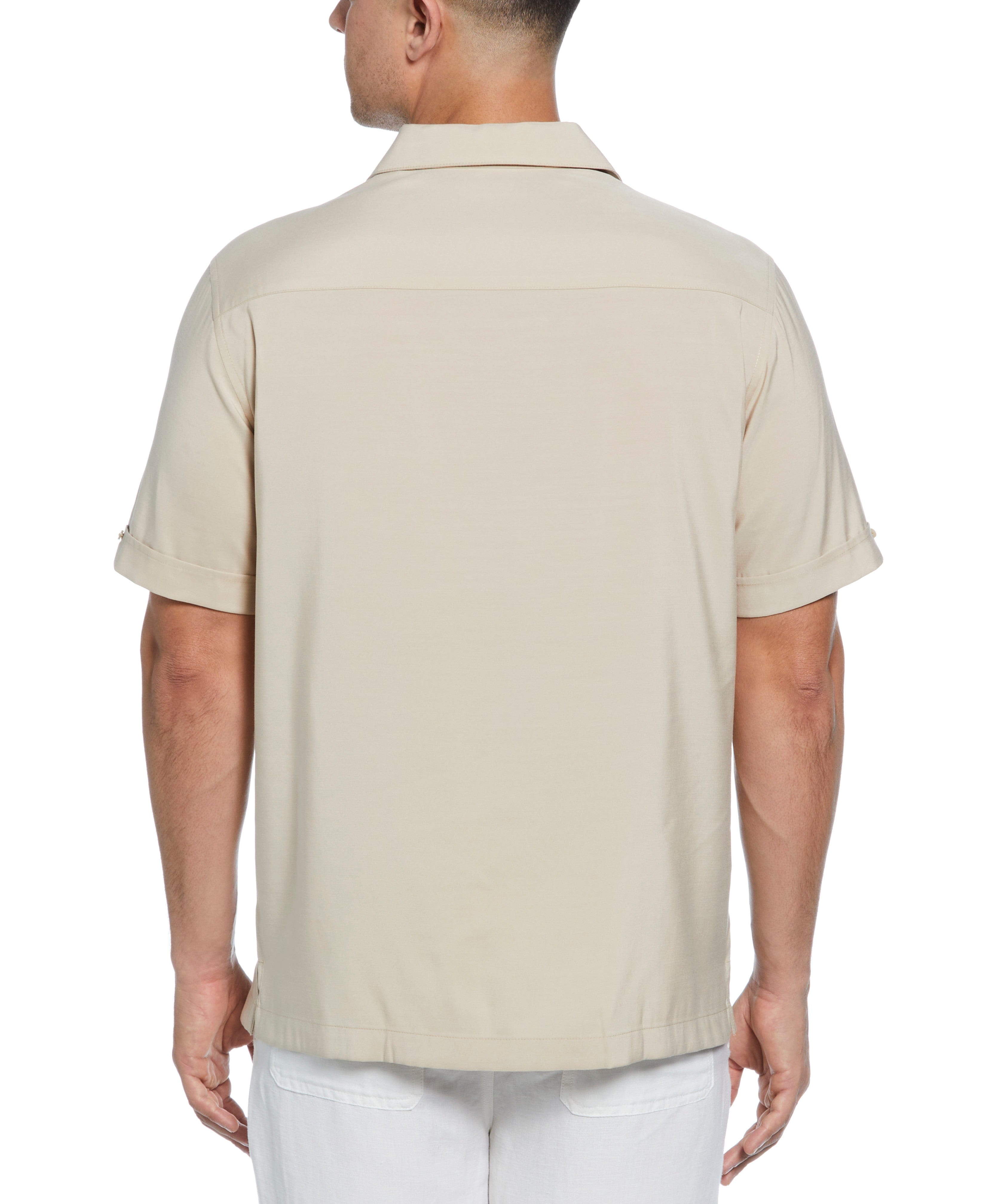 Contrast Panel Camp Collar Shirt