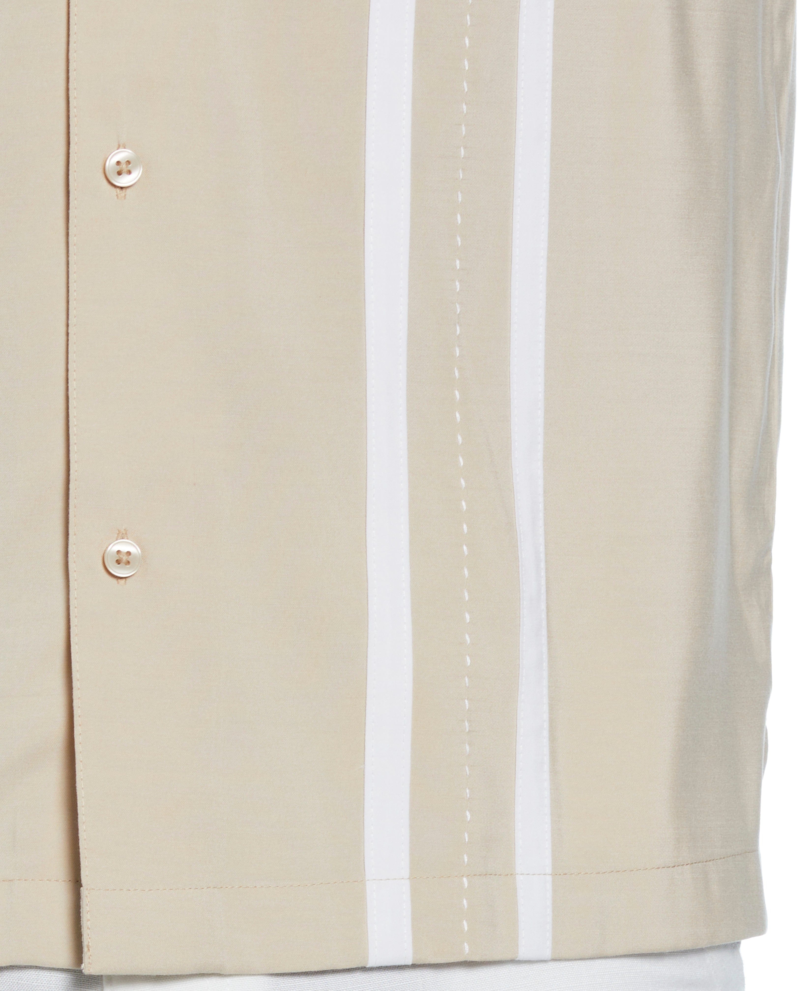 Contrast Panel Camp Collar Shirt