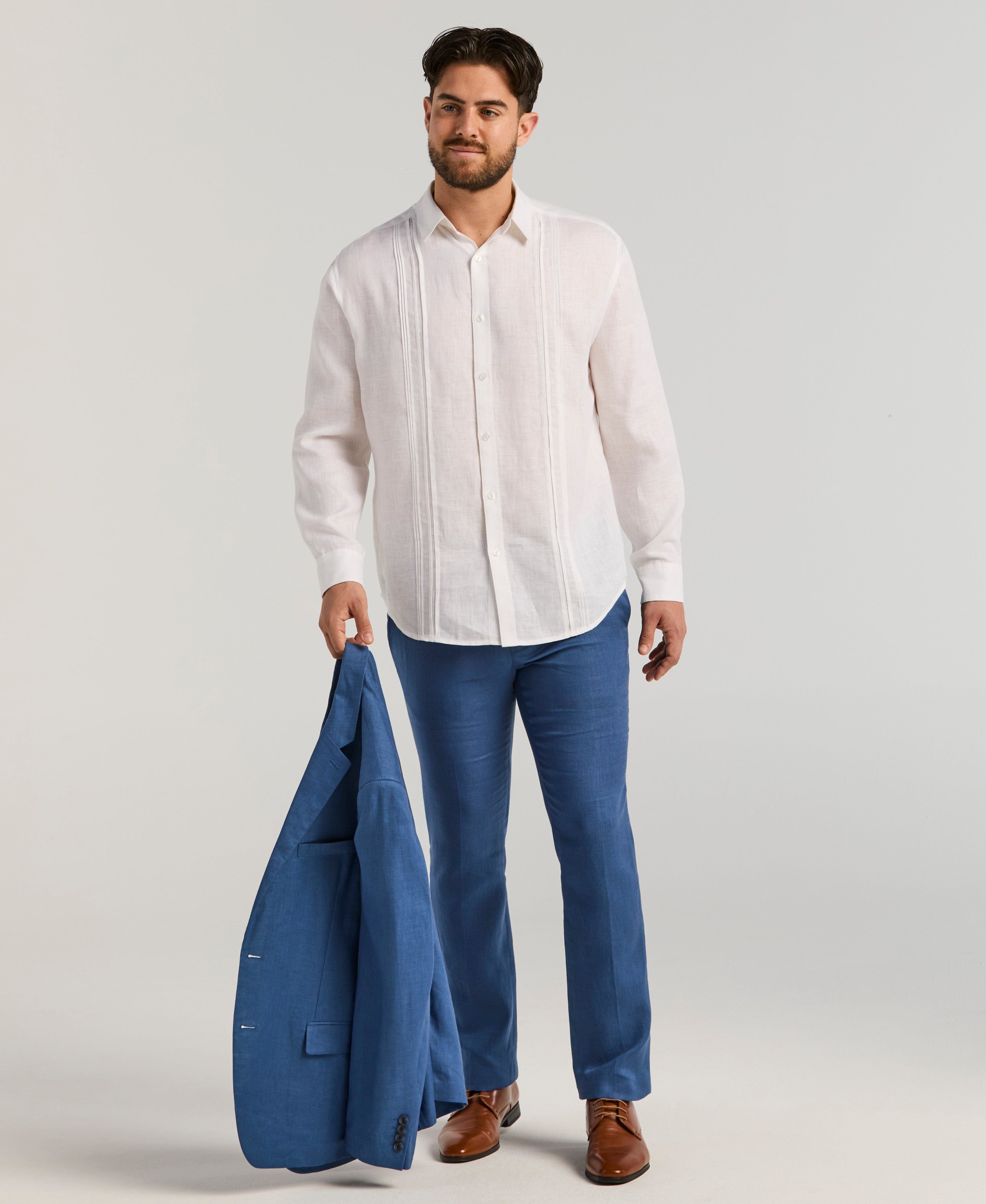 Delave Linen Flat Front Pant