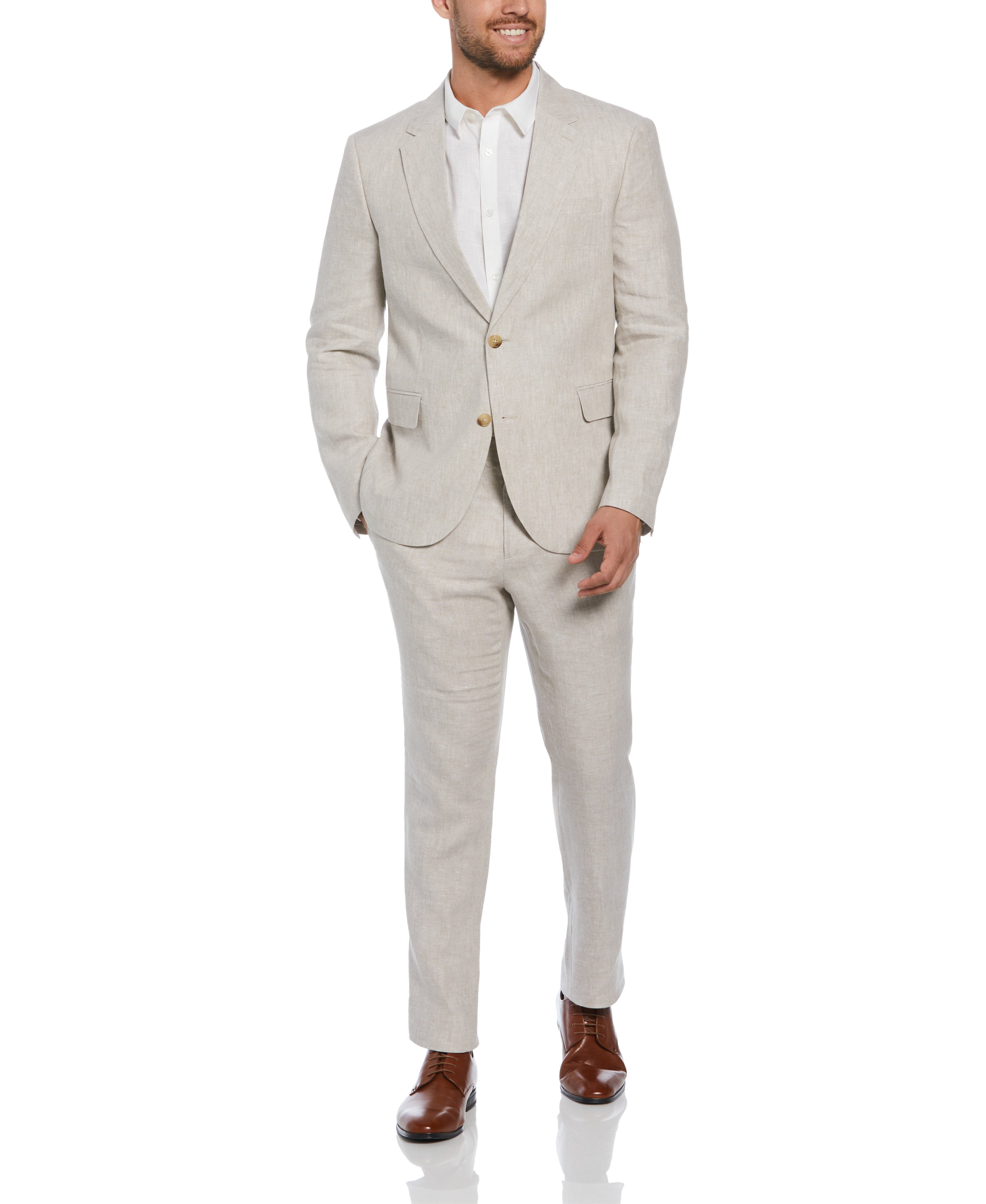 Delave Linen Flat Front Pant