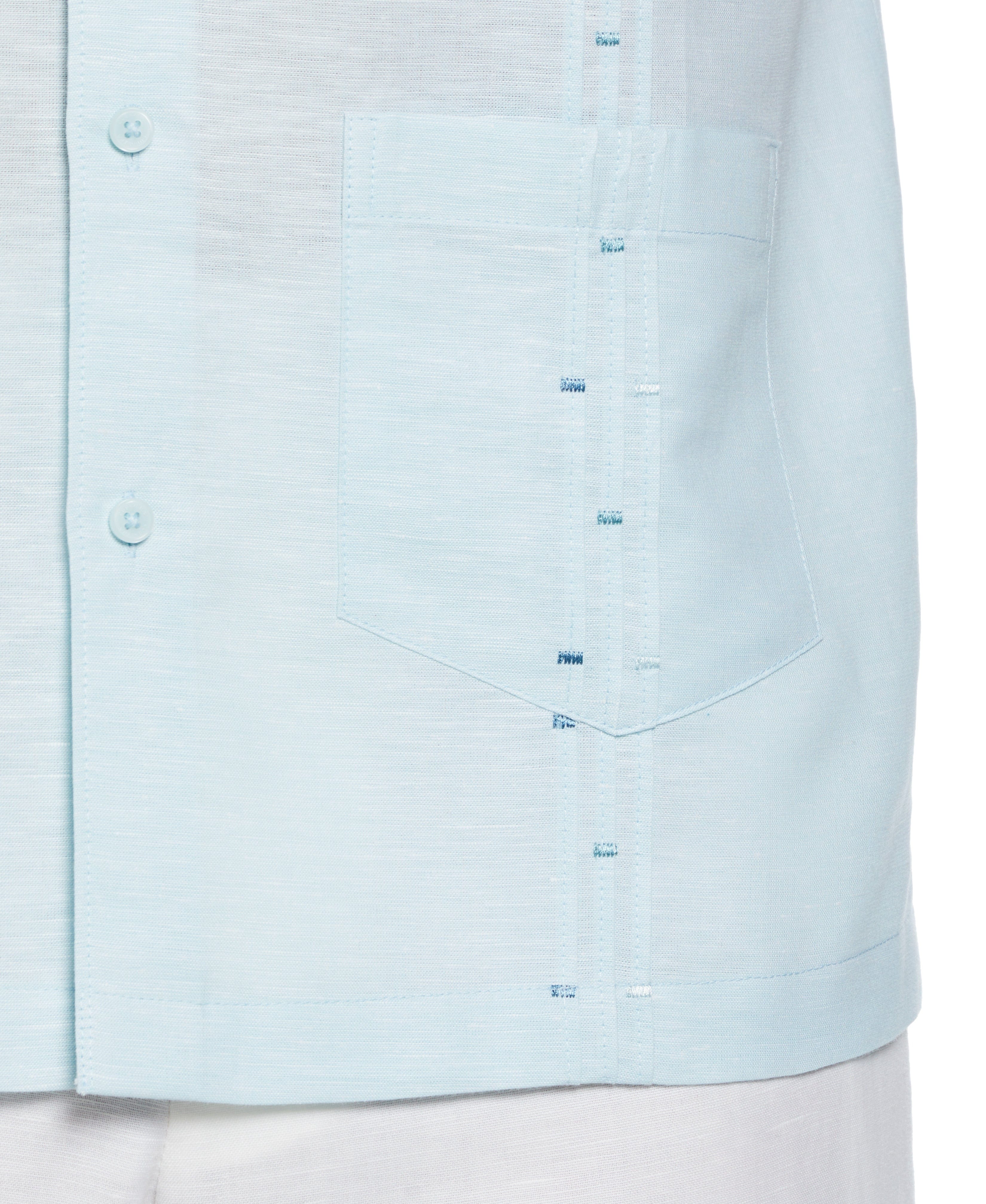 Fashion Four Pocket Linen-Blend Guayabera Shirt