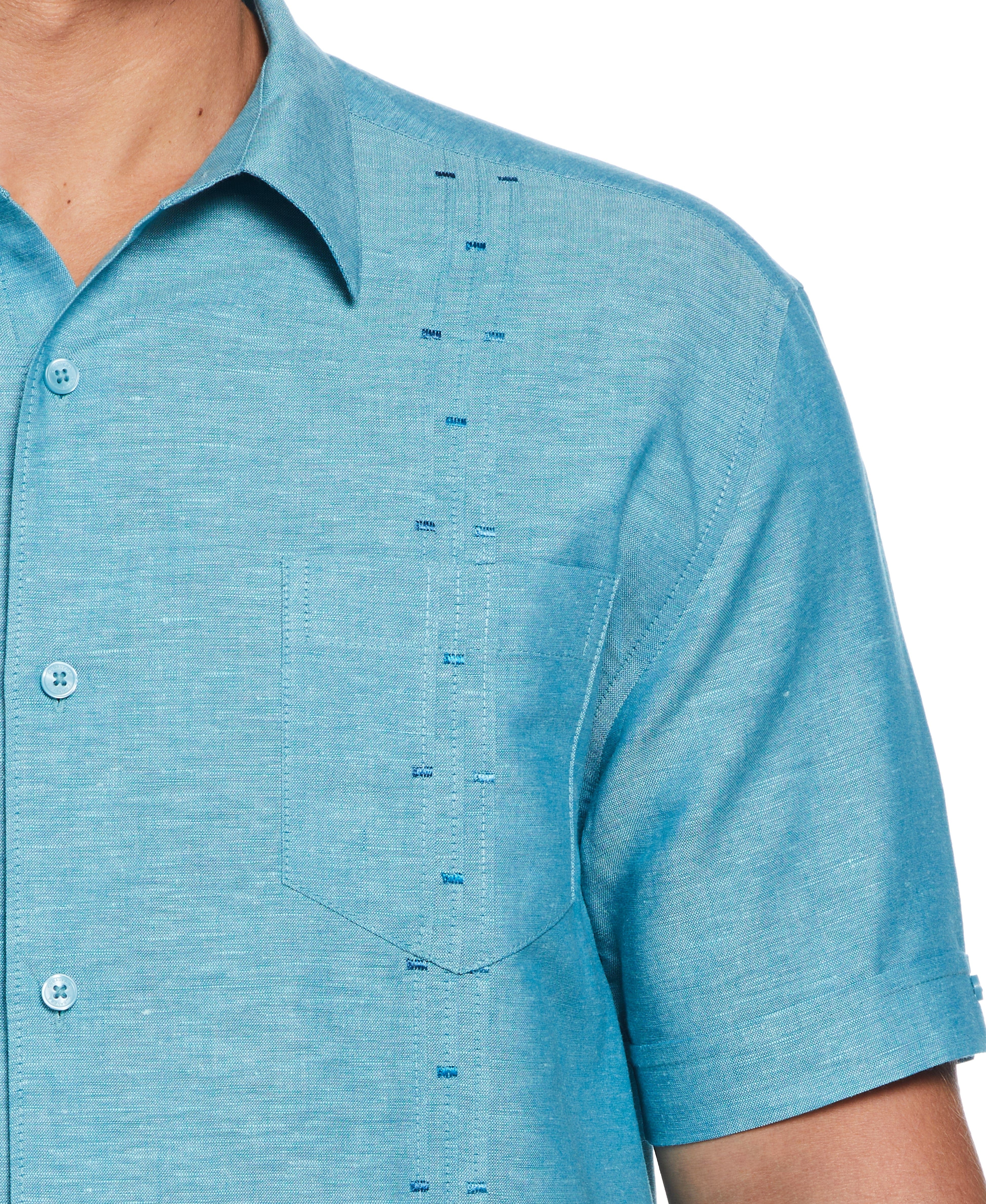 Fashion Four Pocket Linen-Blend Guayabera Shirt