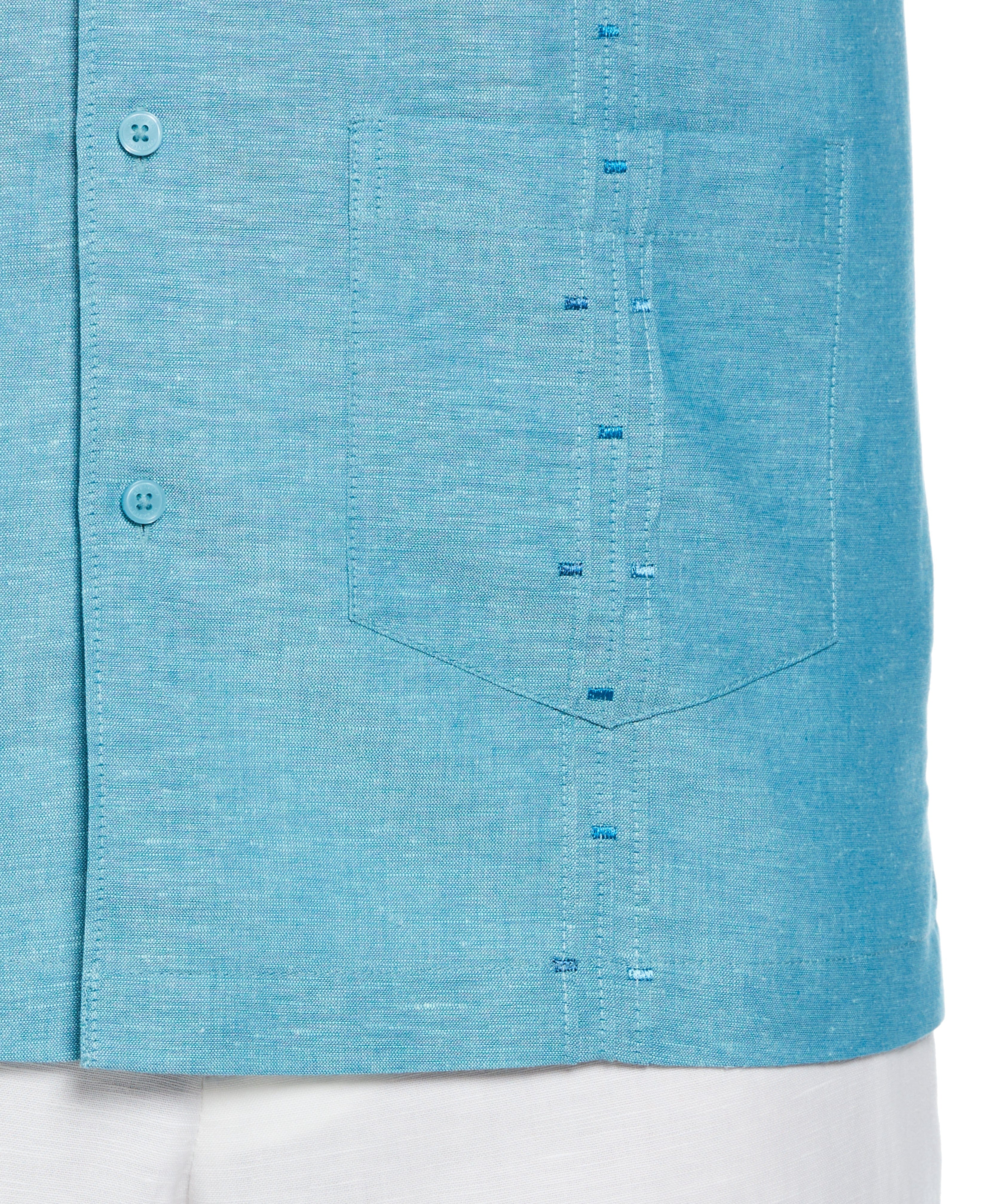 Fashion Four Pocket Linen-Blend Guayabera Shirt