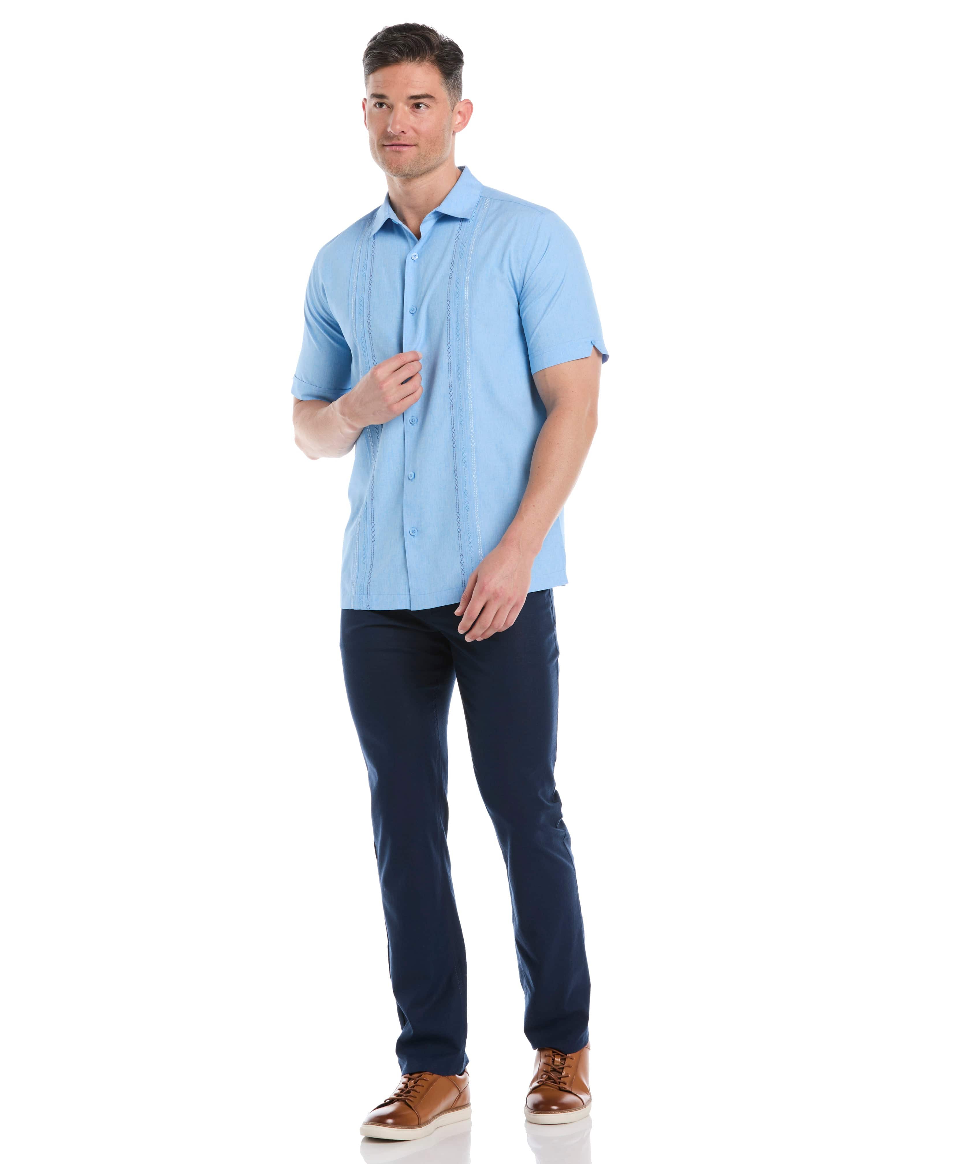 Geo Embroidered Panel Shirt