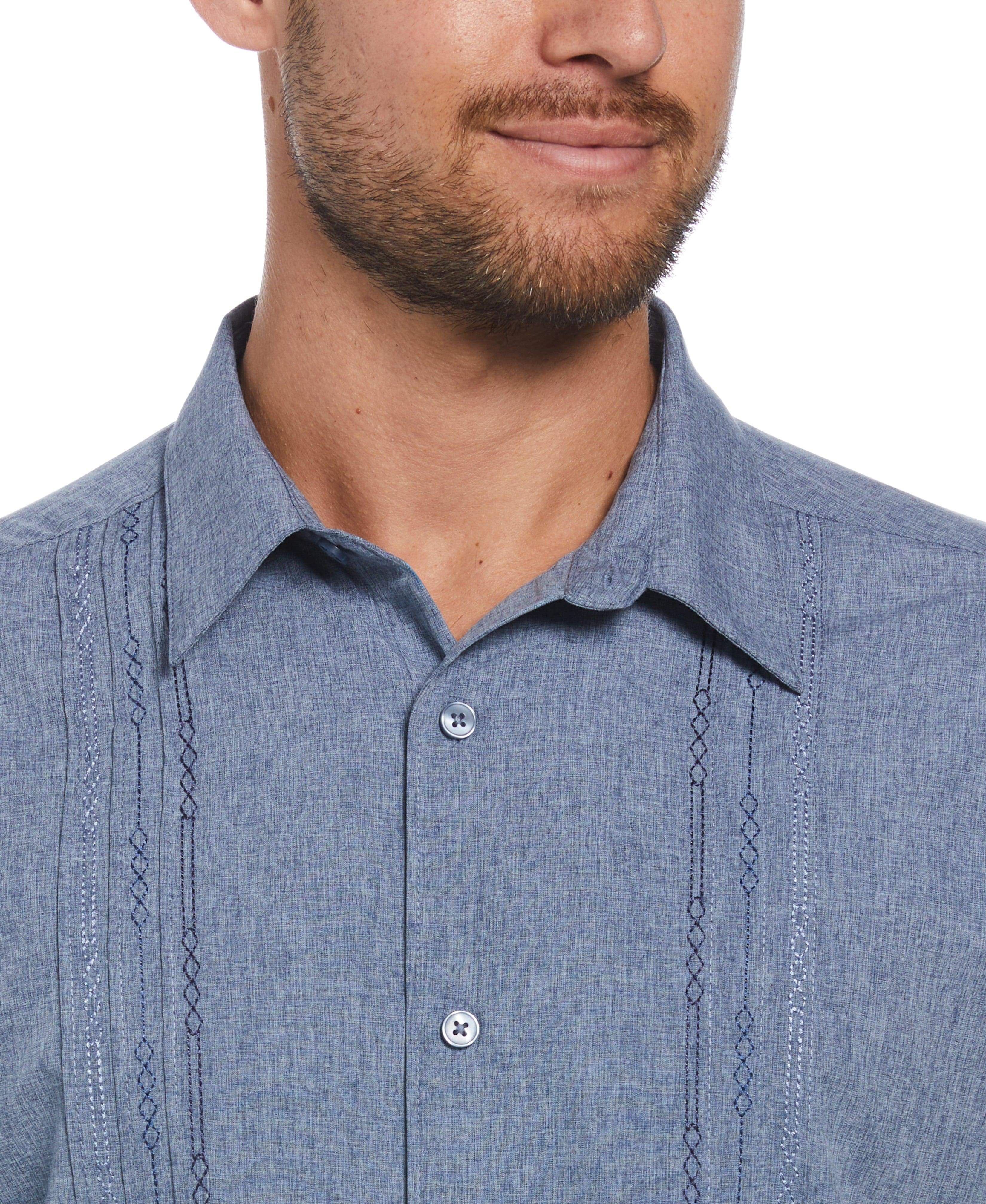 Geo Embroidered Panel Shirt