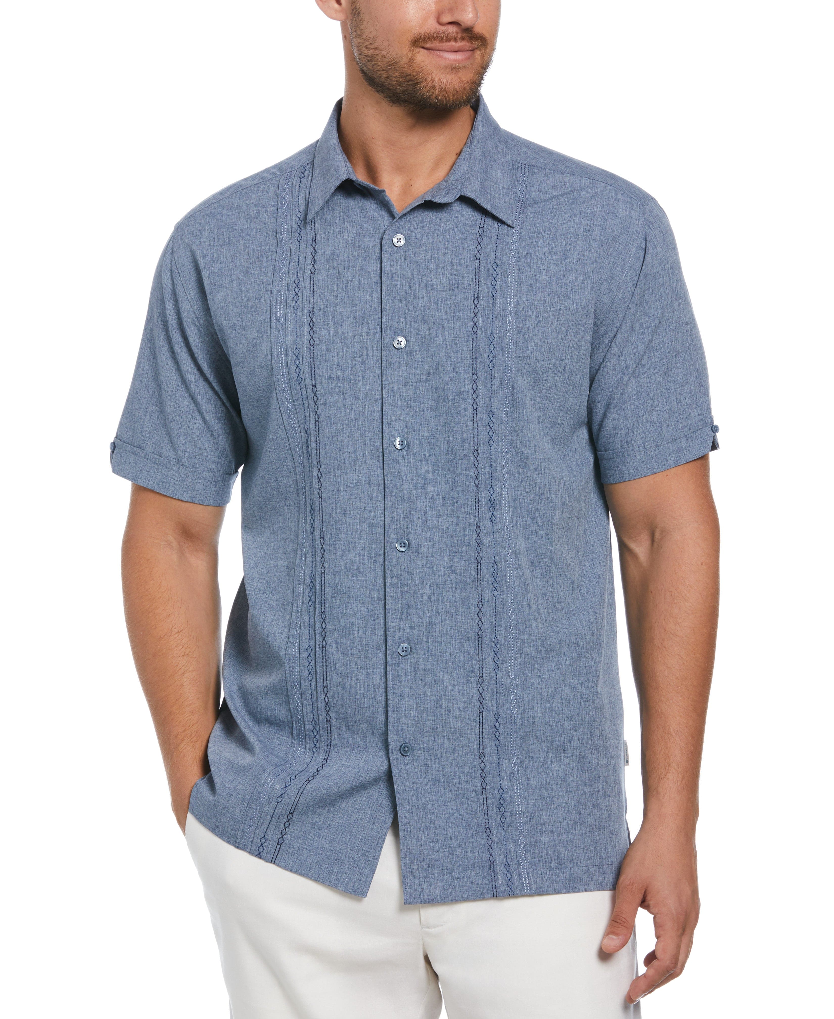 Geo Embroidered Panel Shirt