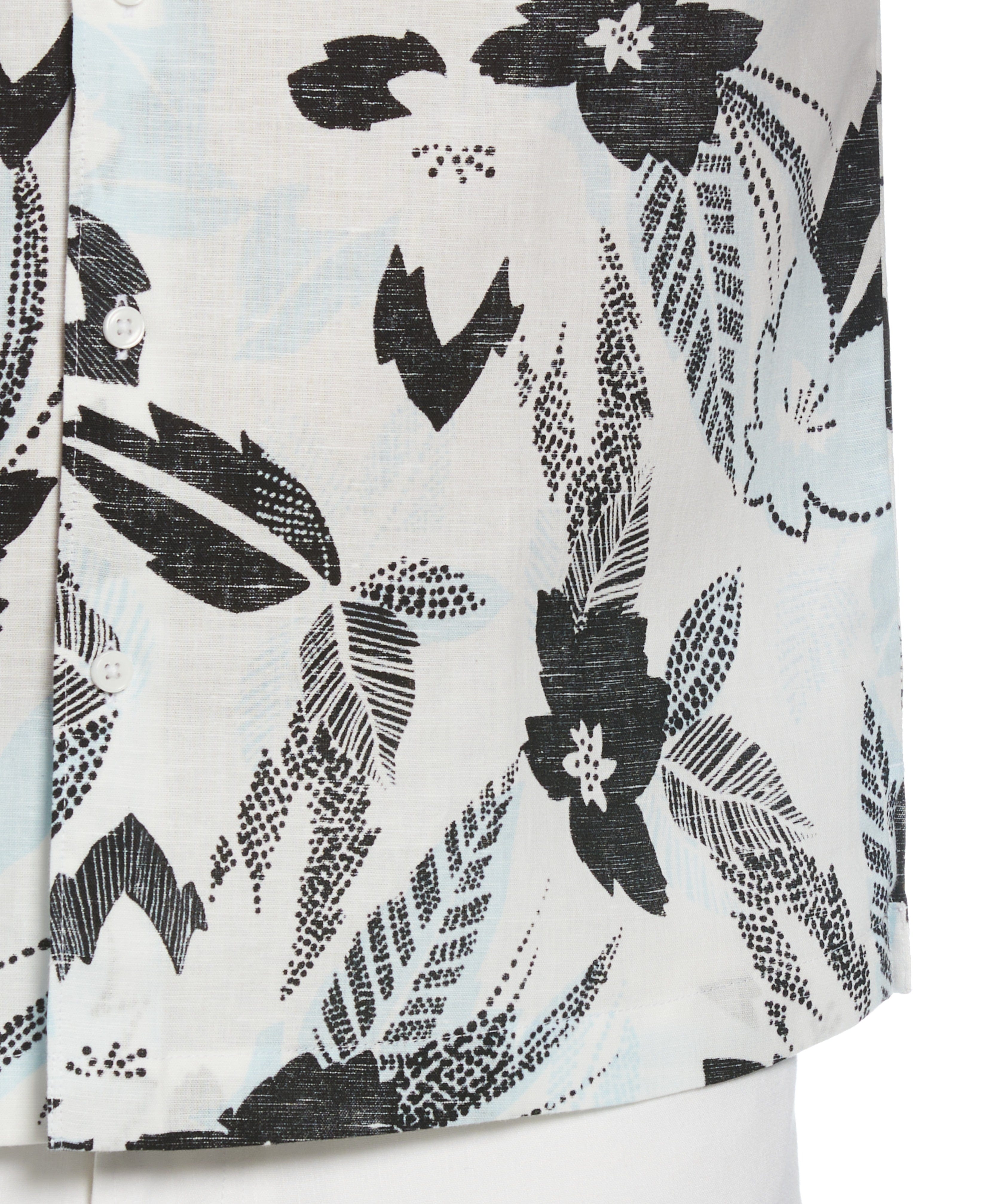 Linen Blend Abstract Floral Print Shirt