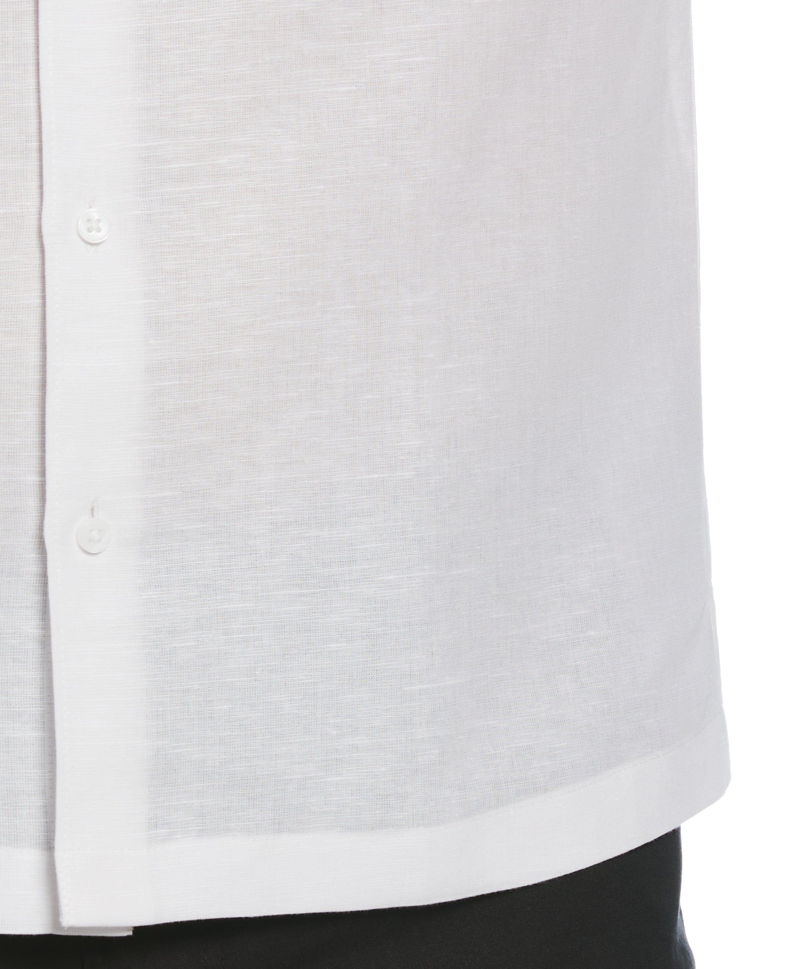 Linen Blend Chest Stripe Print Shirt
