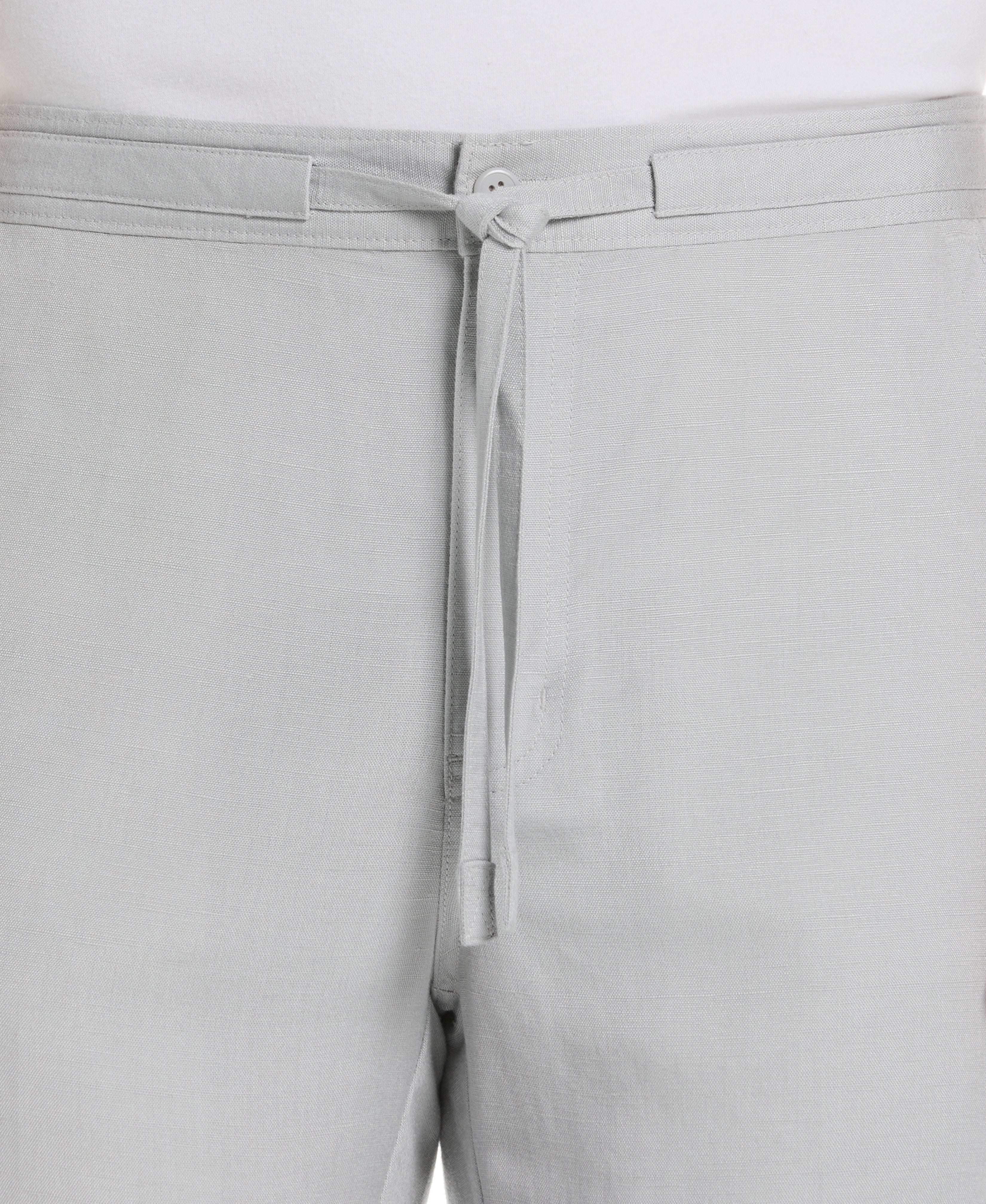 Linen-Blend Core Drawstring Pants