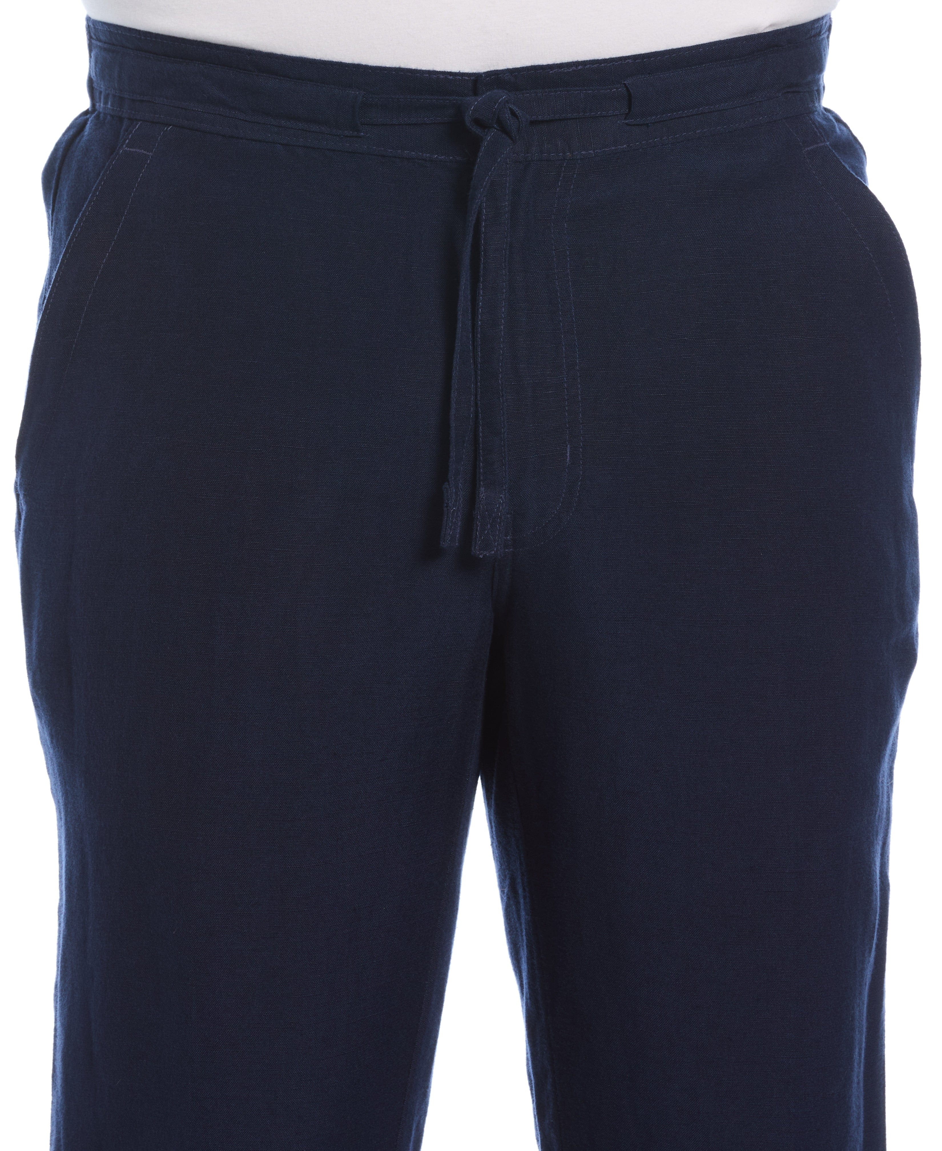 Linen-Blend Core Drawstring Pants