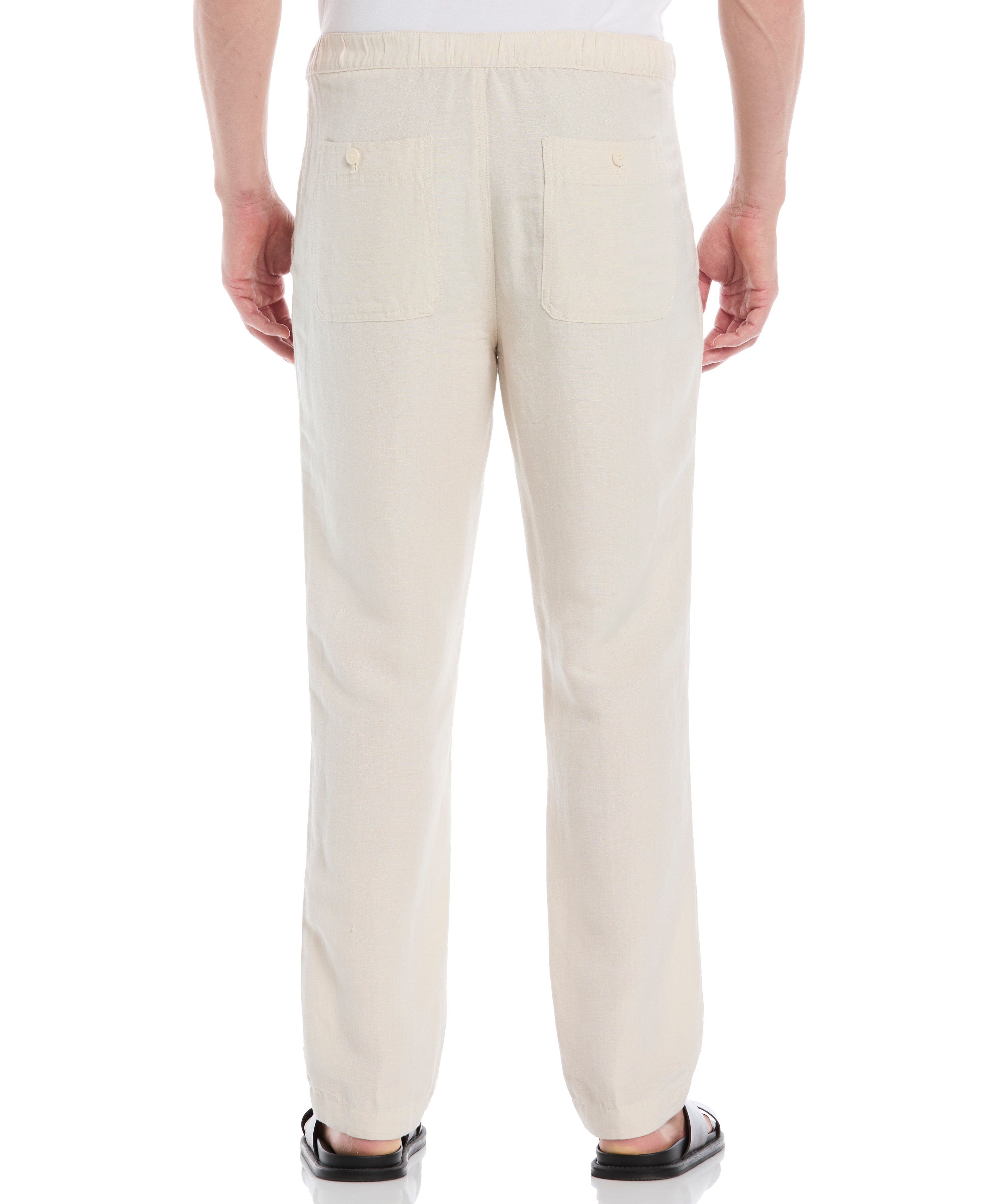 Linen-Blend Core Drawstring Pants