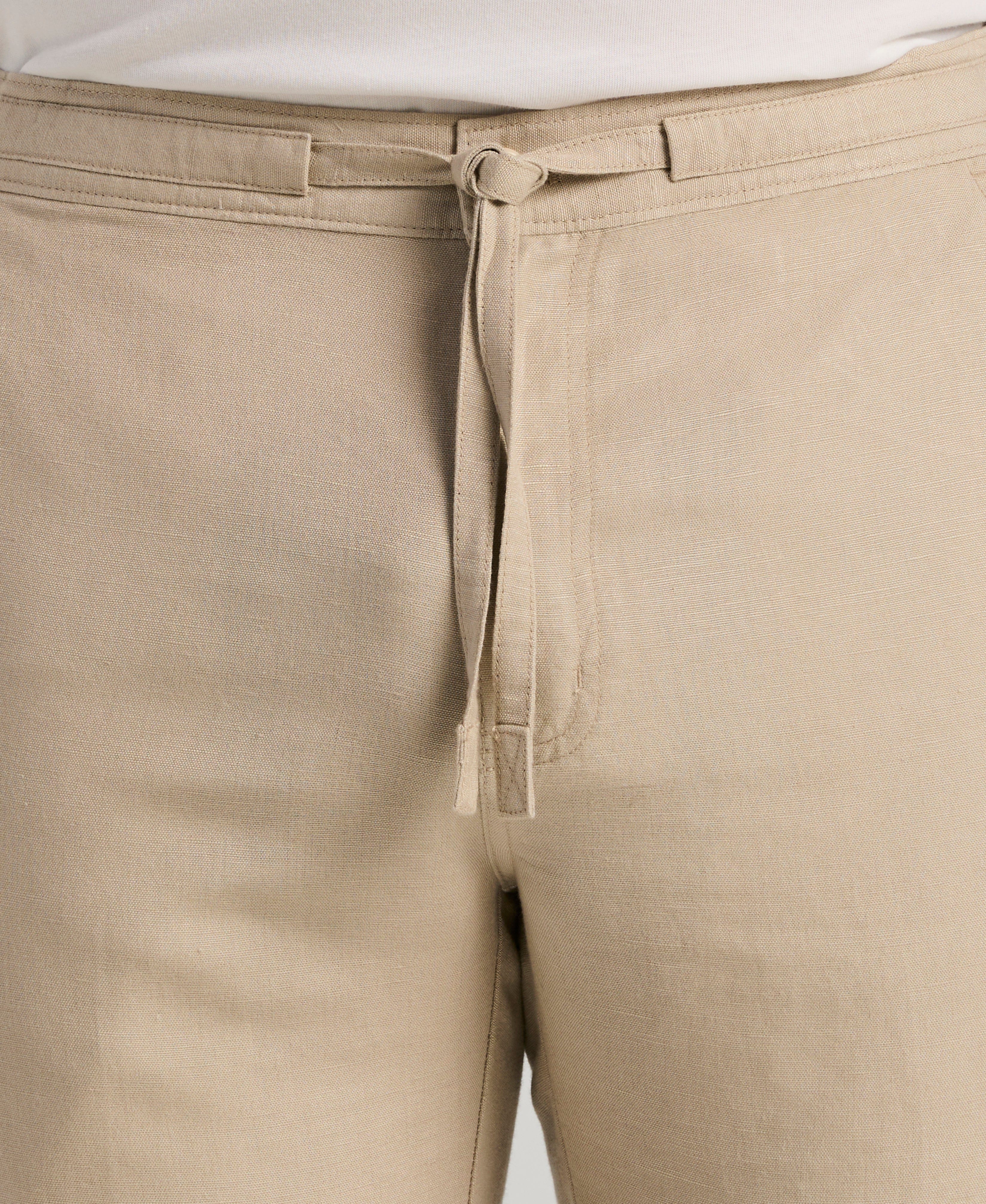 Linen-Blend Core Drawstring Pants