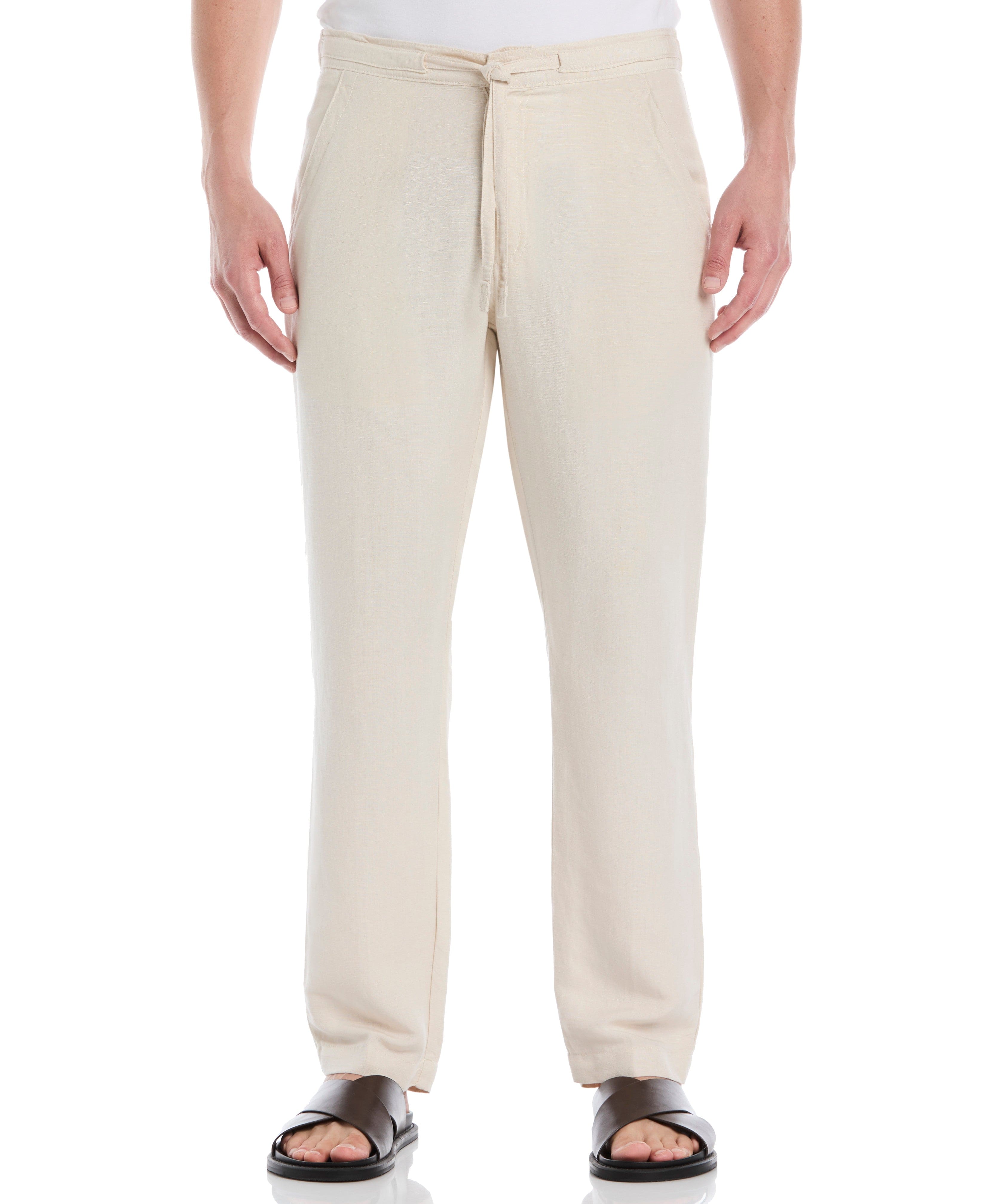 Linen-Blend Core Drawstring Pants