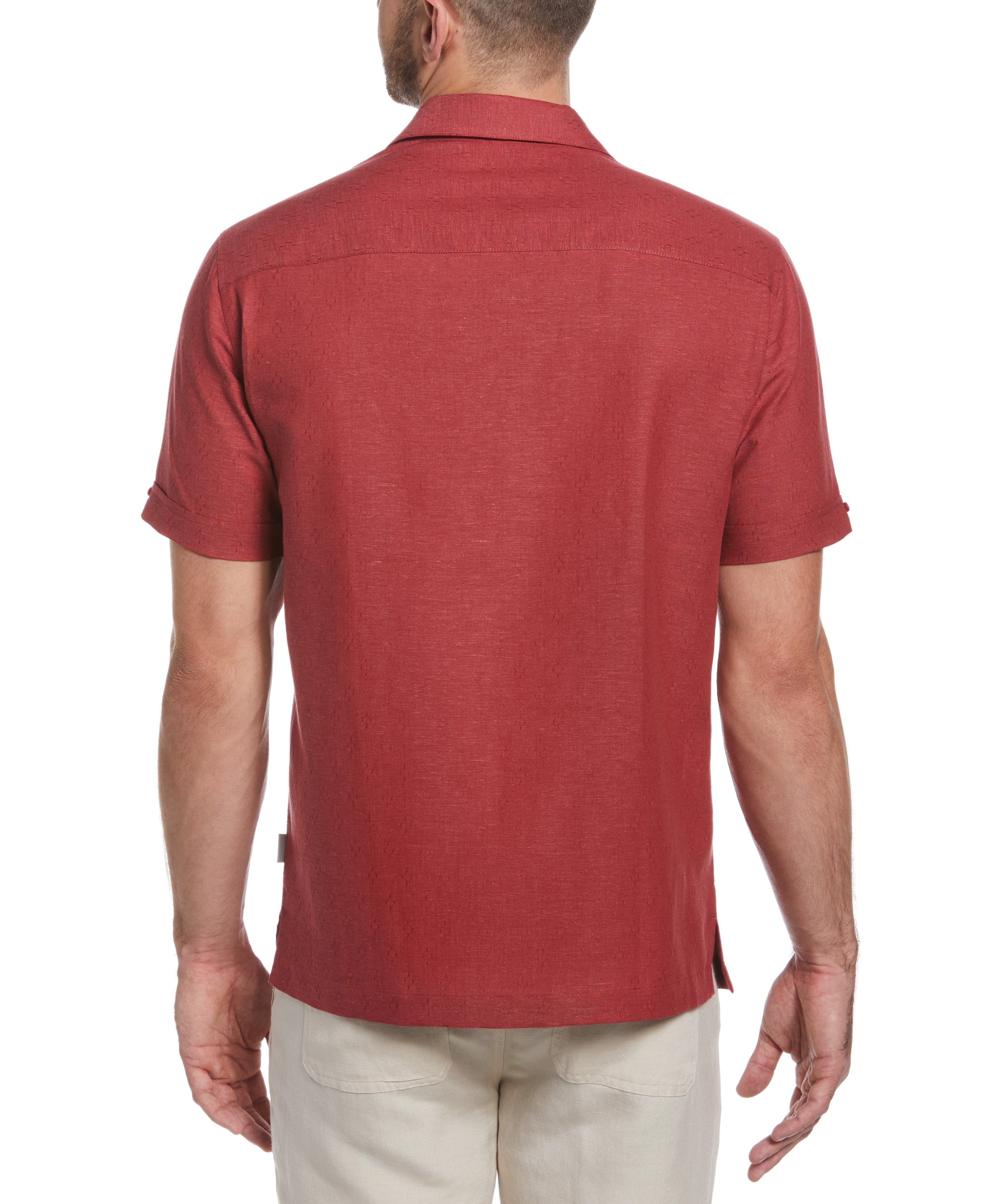 Linen Blend Dobby Camp Collar Shirt