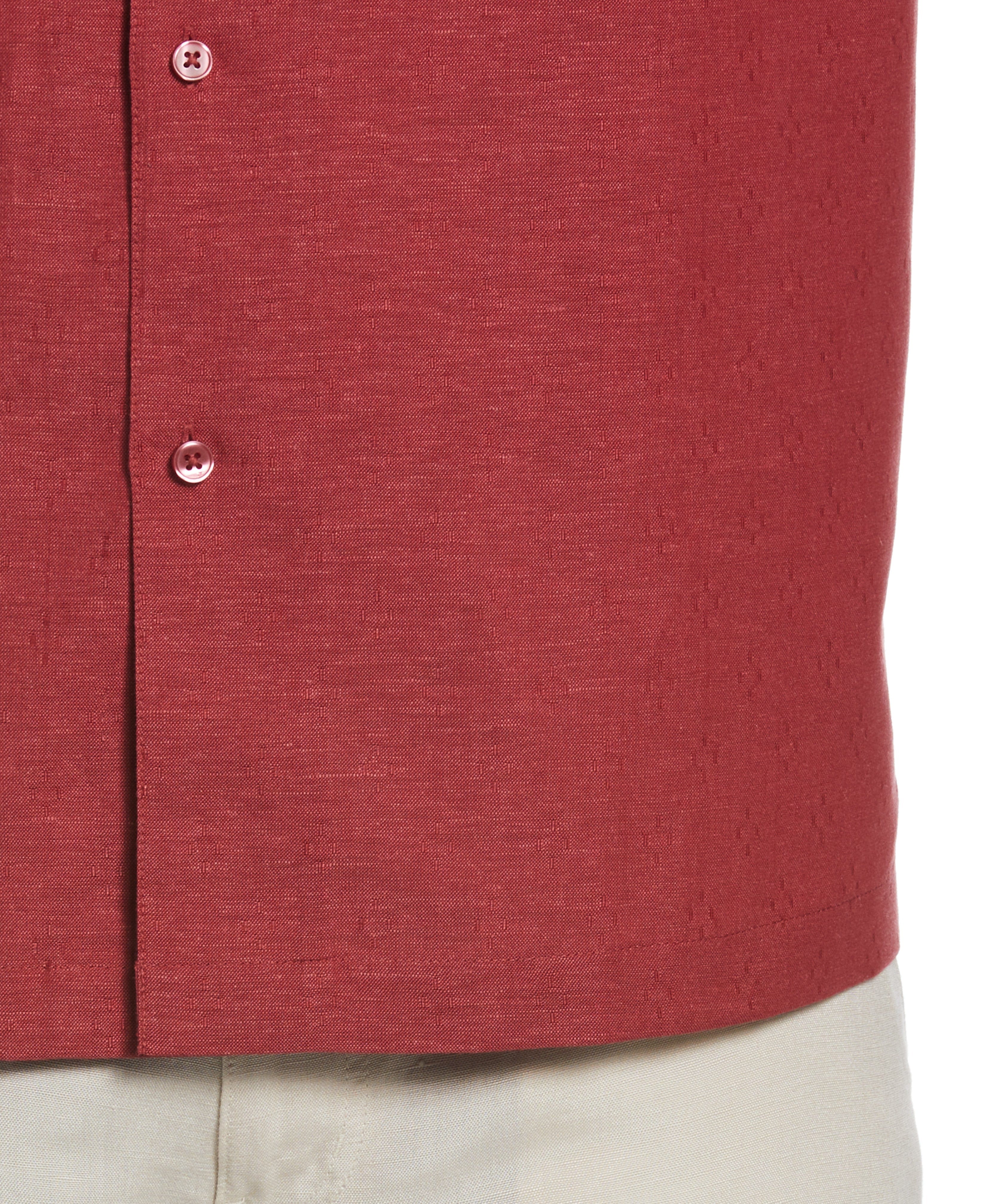 Linen Blend Dobby Camp Collar Shirt