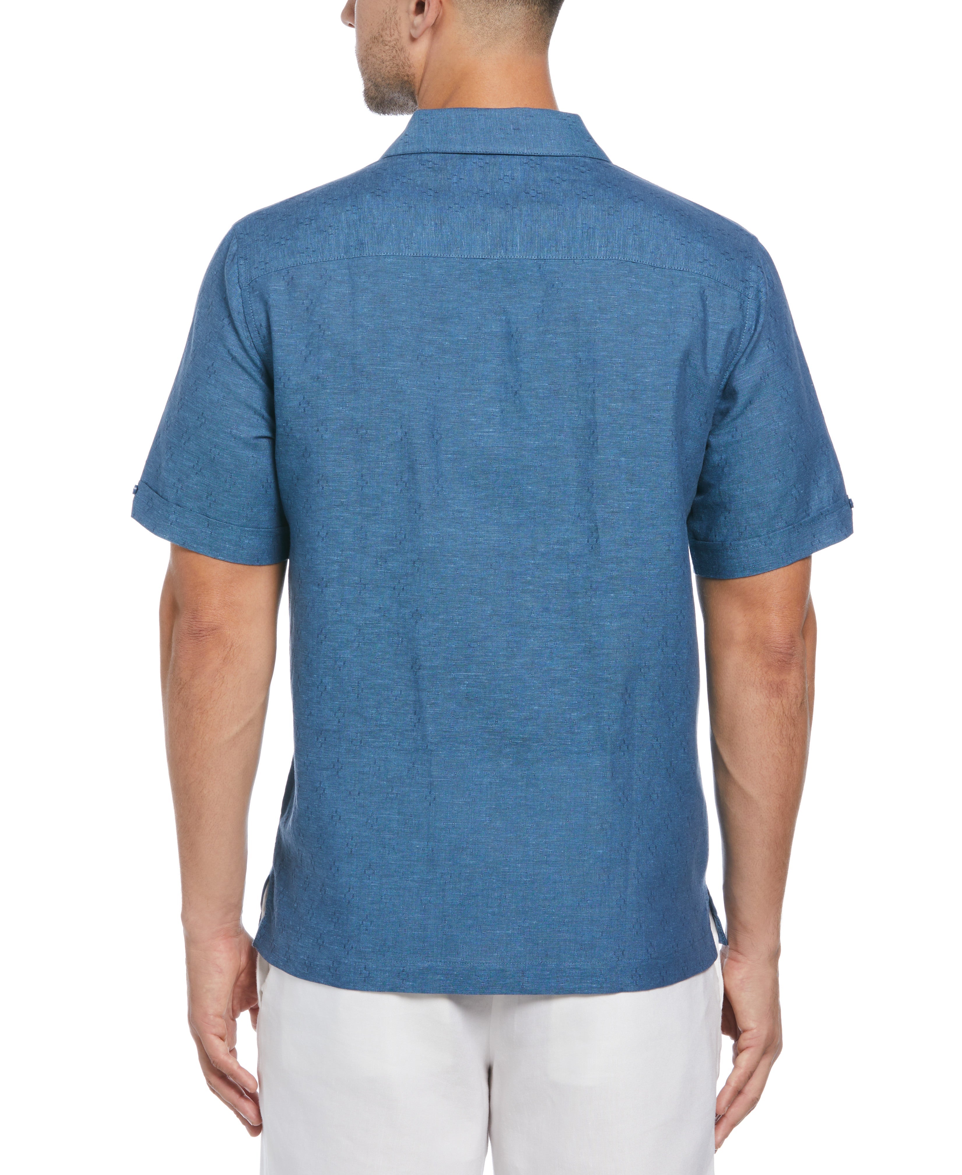 Linen Blend Dobby Camp Collar Shirt