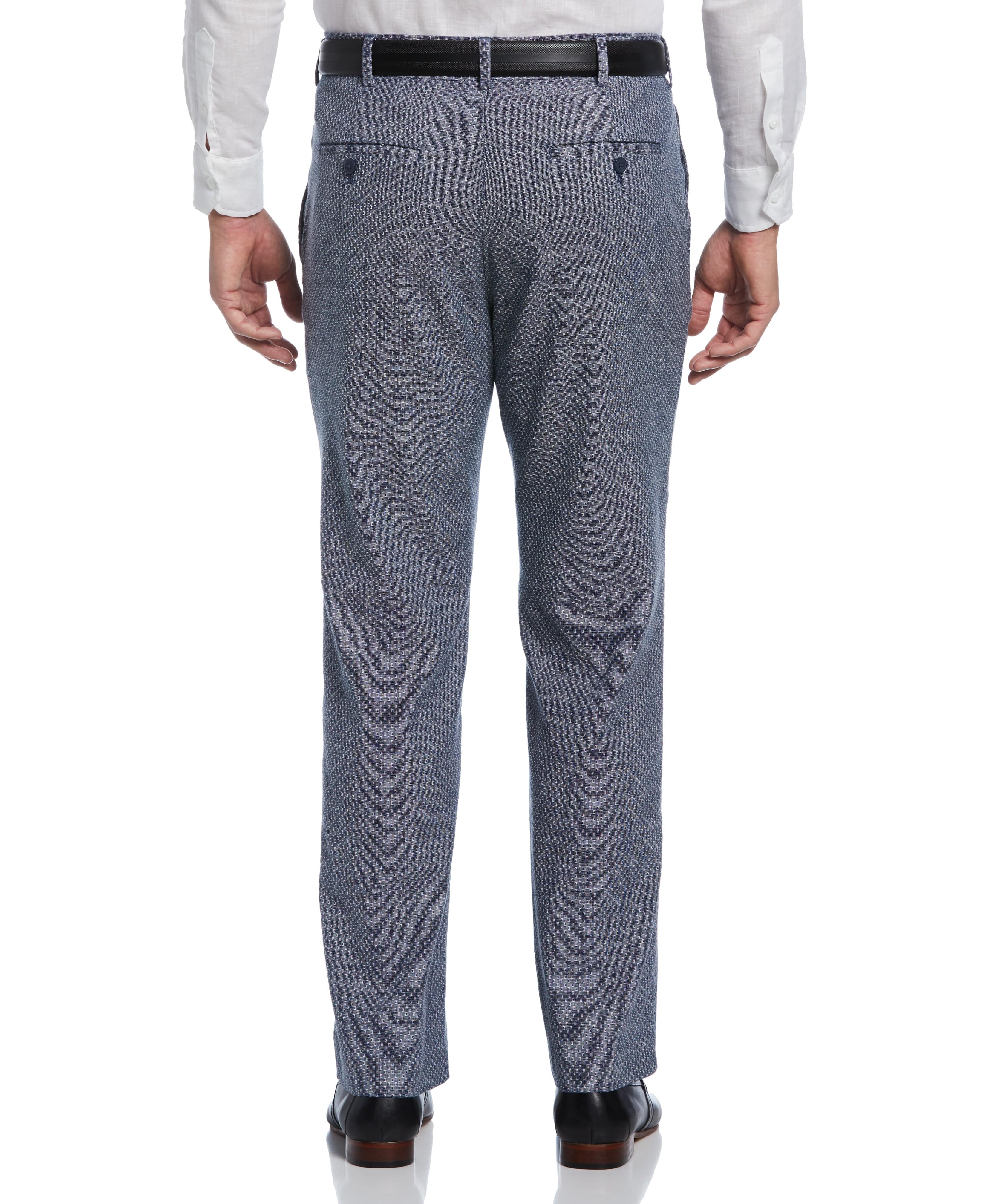 Linen Blend Flat Front Pant