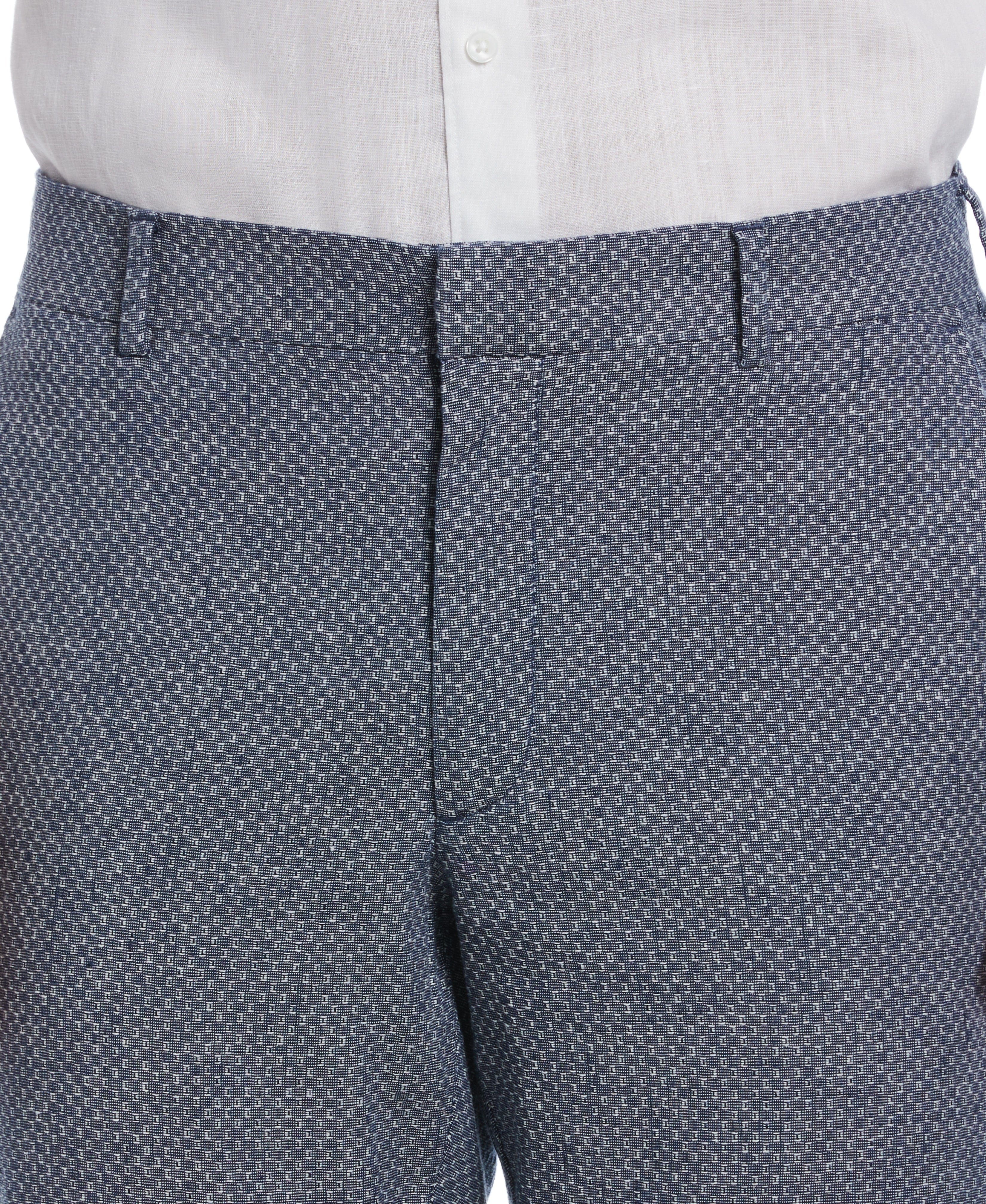 Linen Blend Flat Front Pant