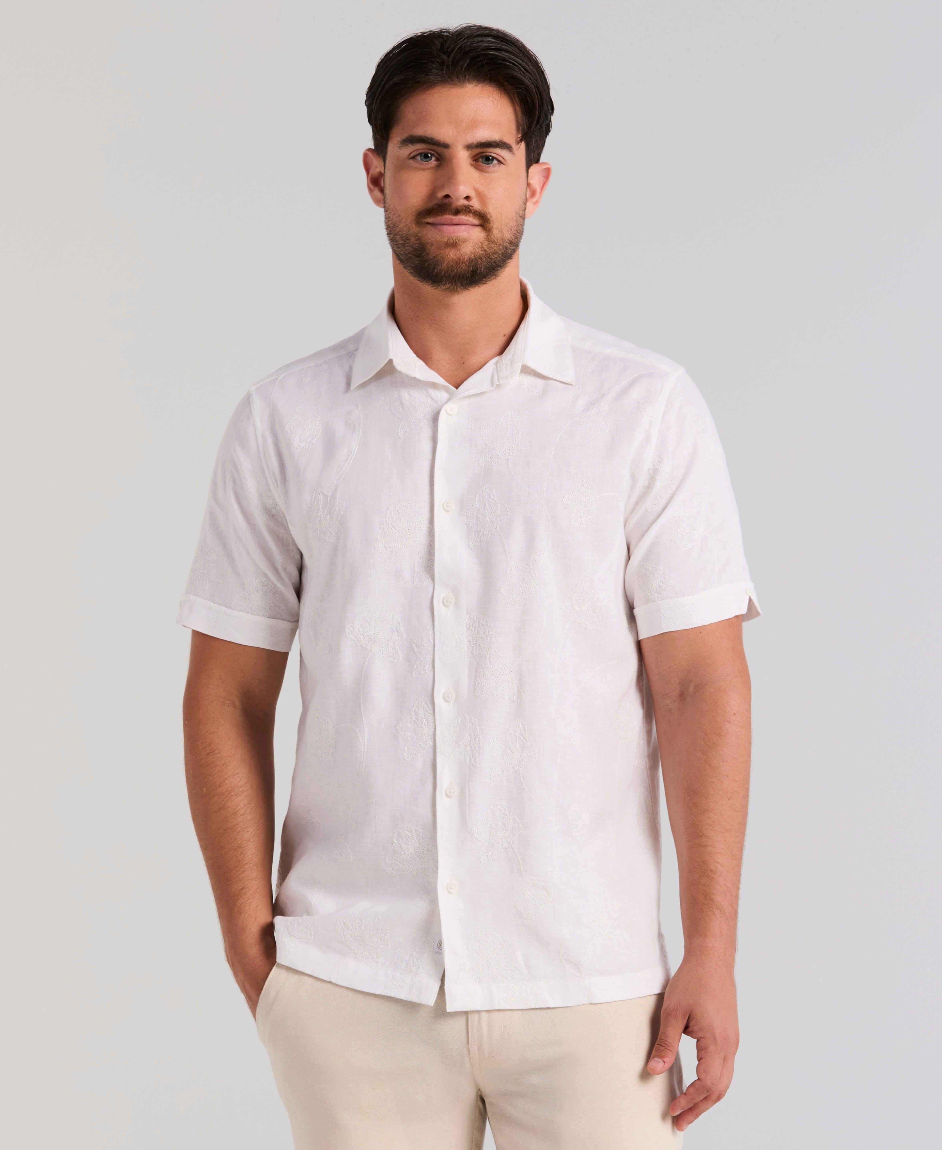 Linen Blend Floral Shifley Shirt