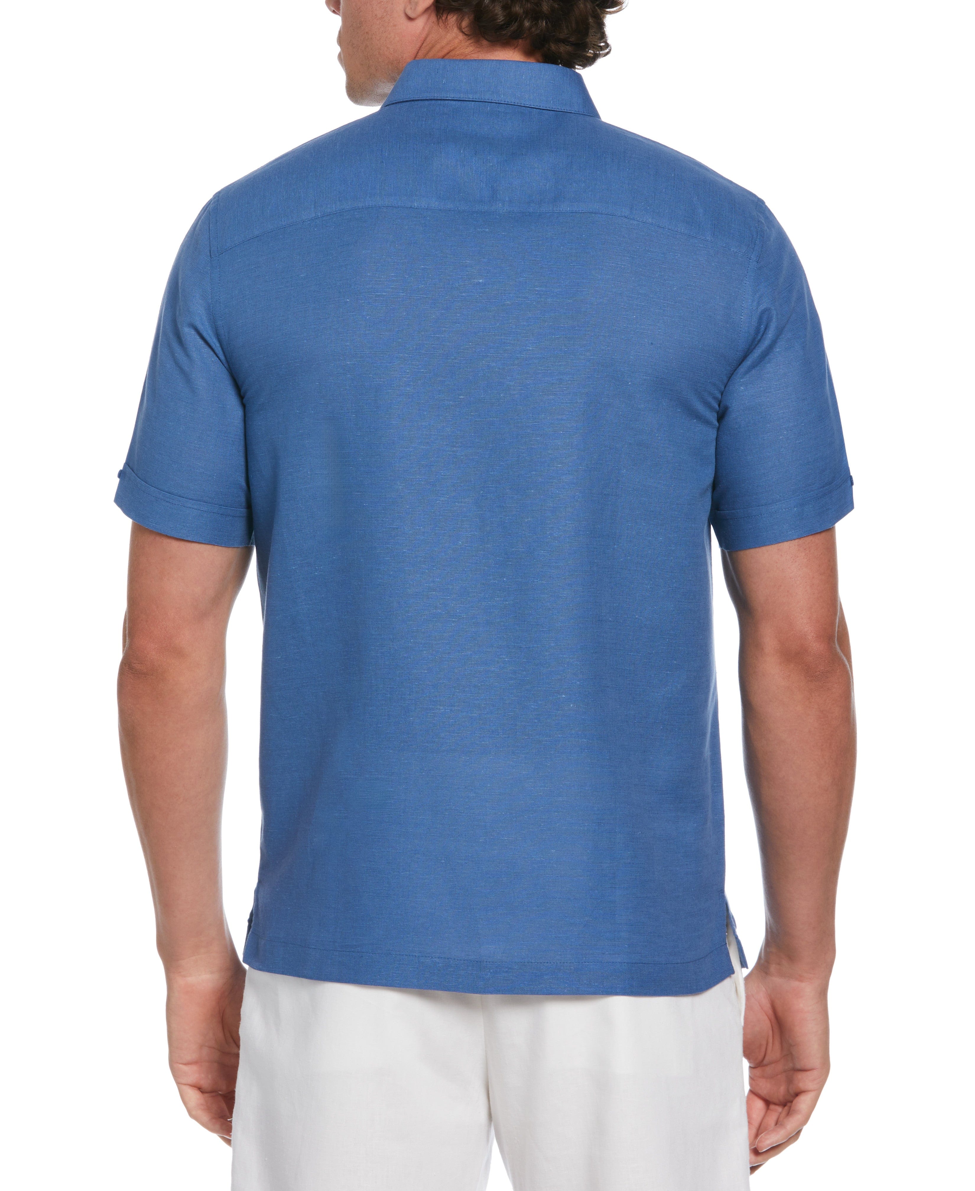 Linen Blend Gradient Panel Shirt