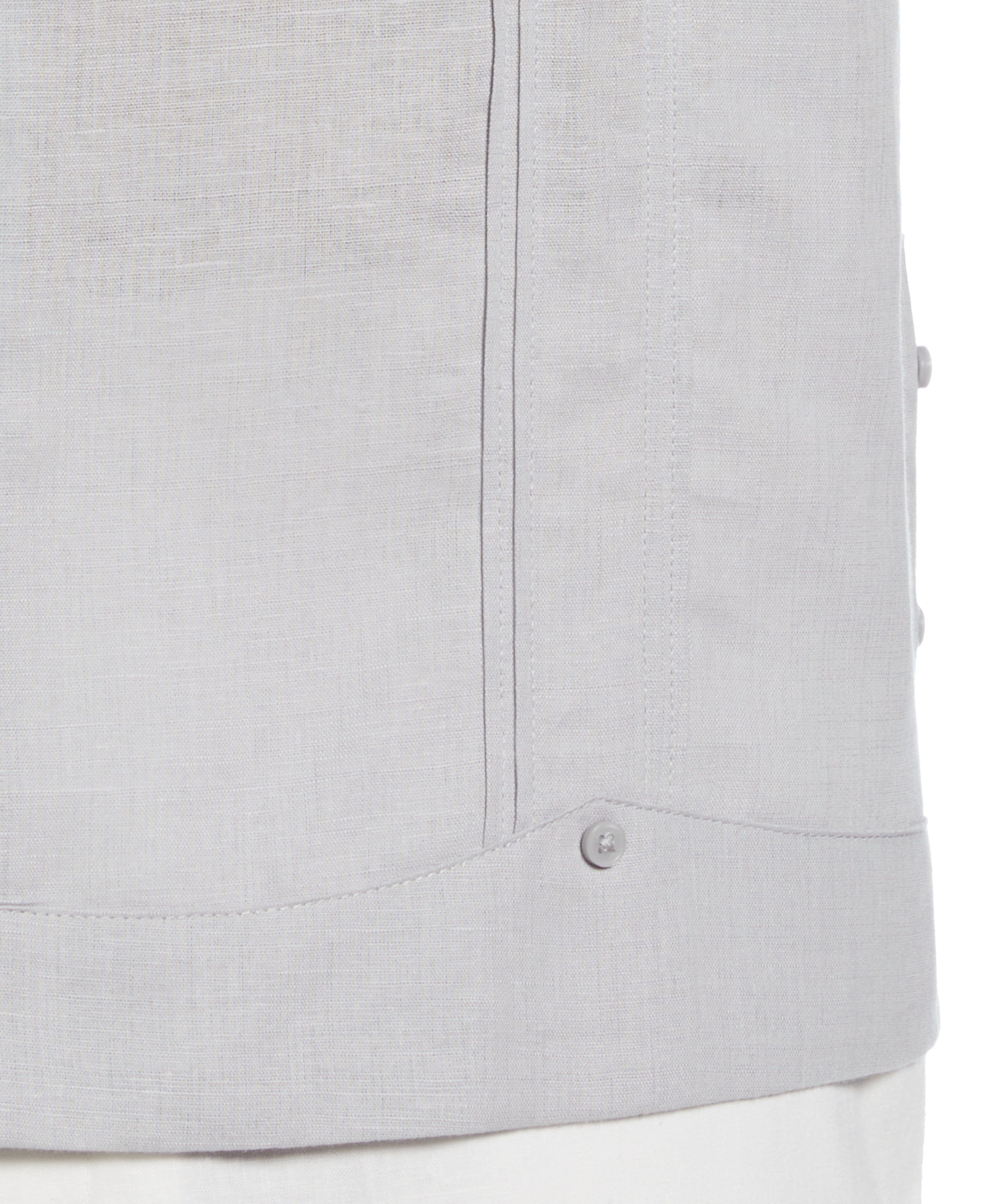 Linen Blend No-Pocket Guayabera Shirt