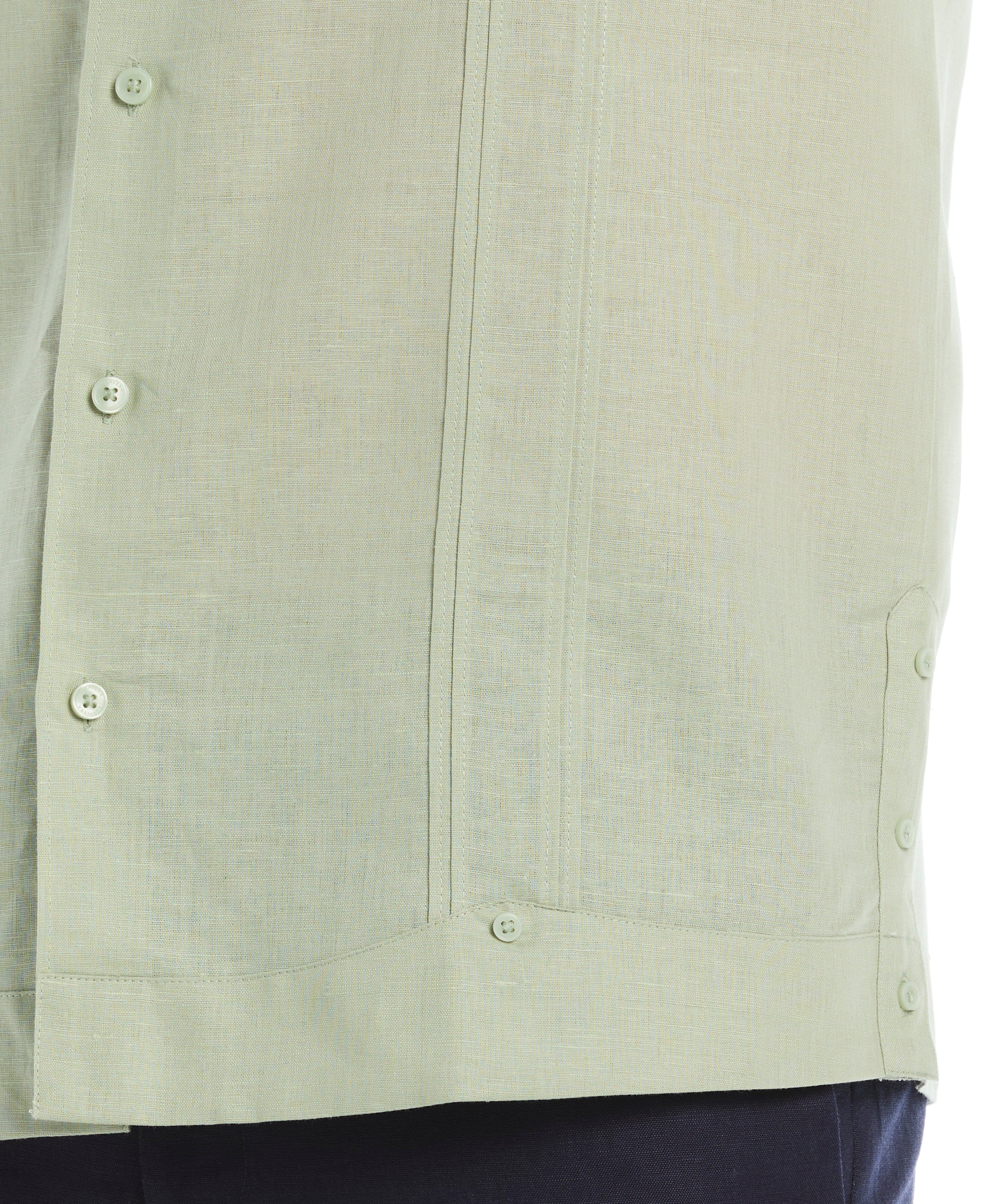 Linen Blend No-Pocket Guayabera Shirt