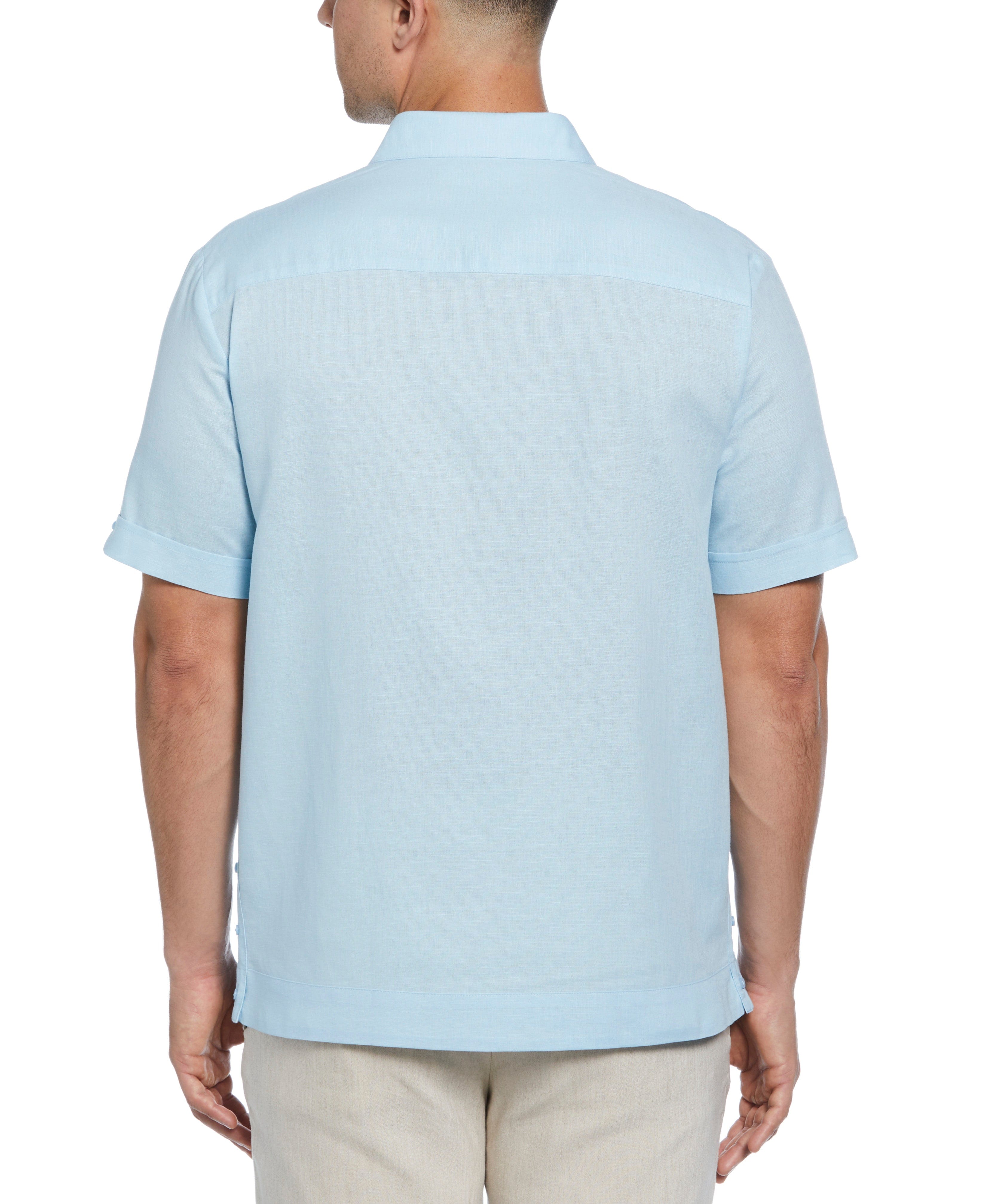 Linen Blend No-Pocket Guayabera Shirt