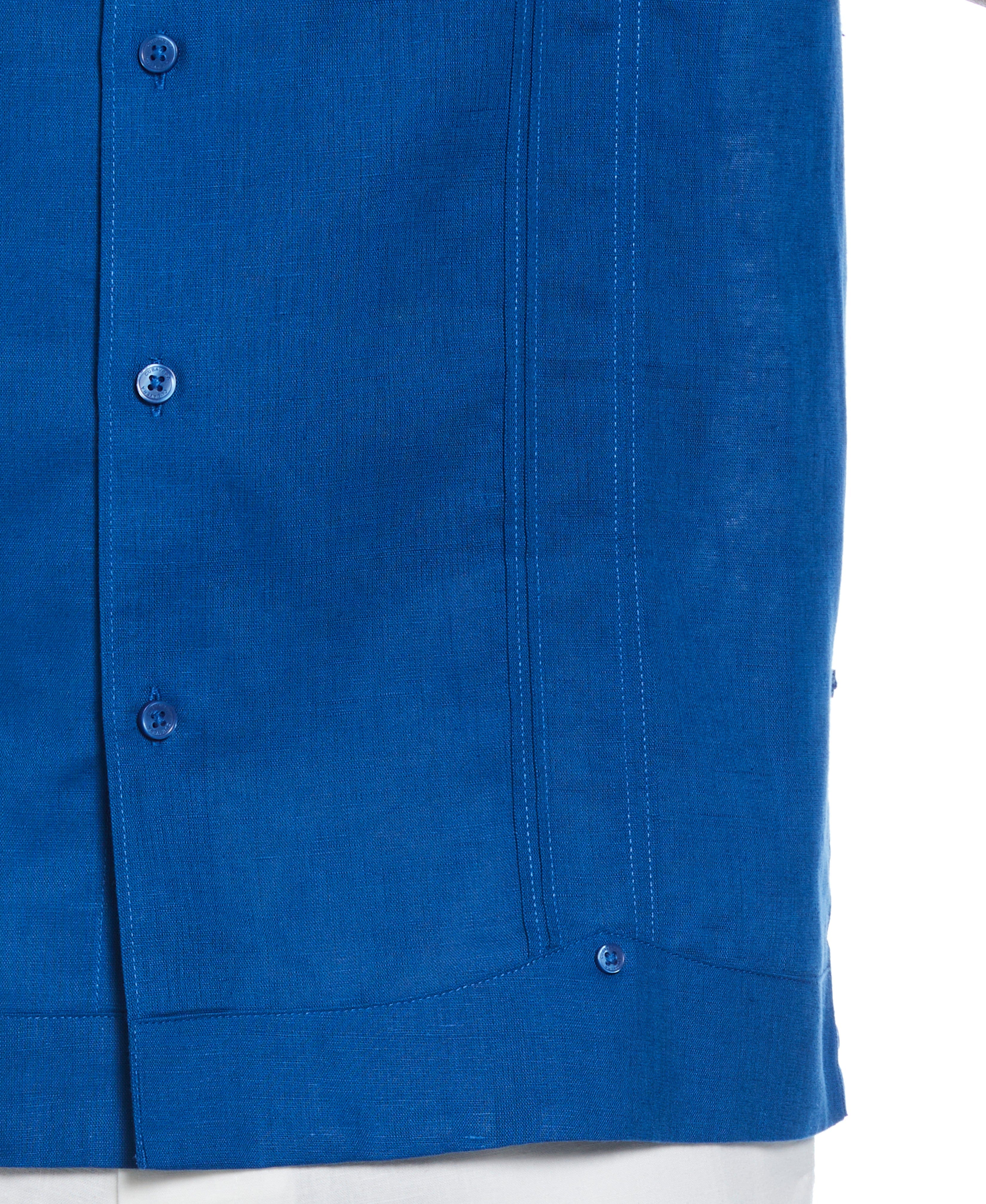 Linen Blend No-Pocket Guayabera Shirt