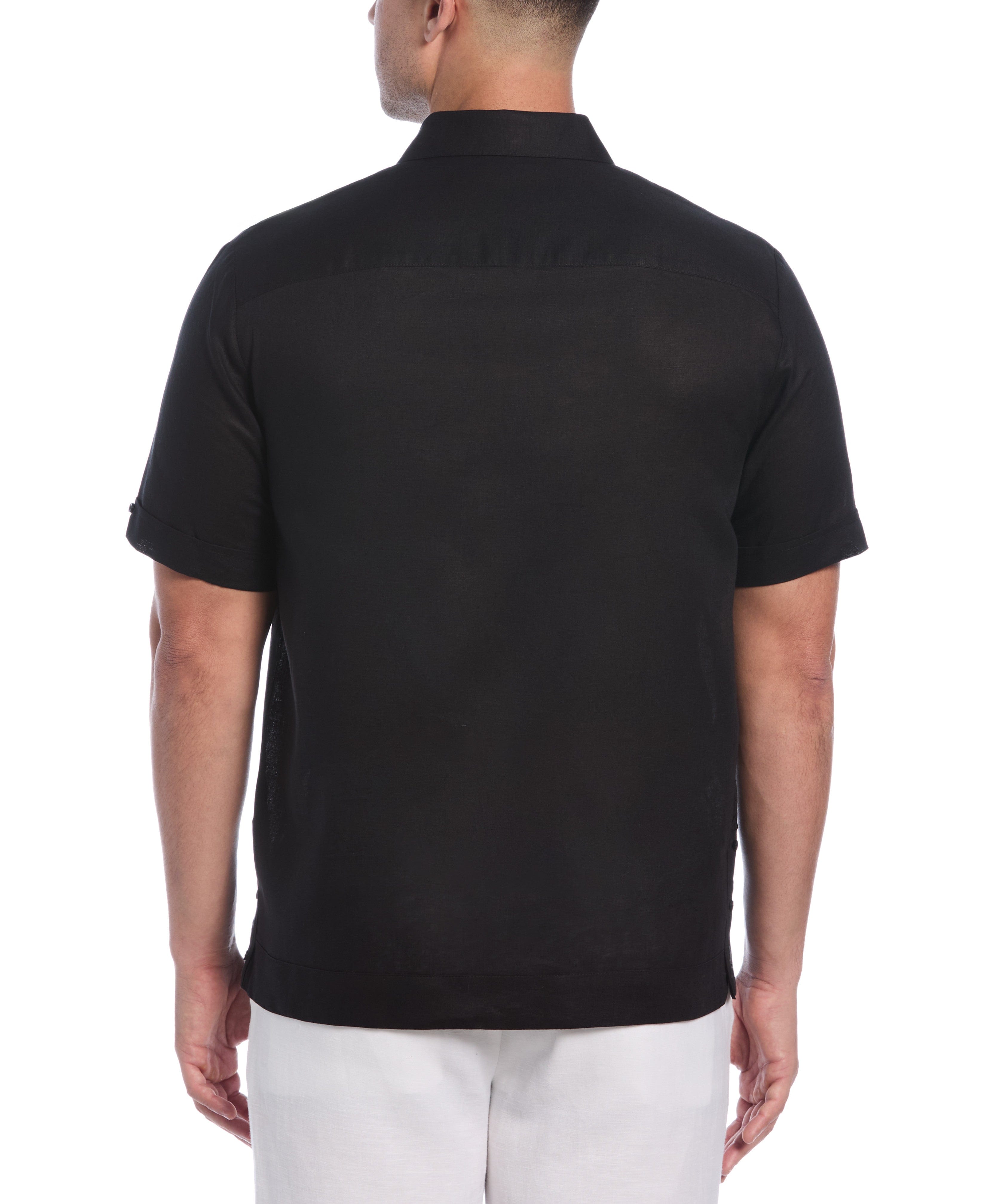 Linen Blend No-Pocket Guayabera Shirt